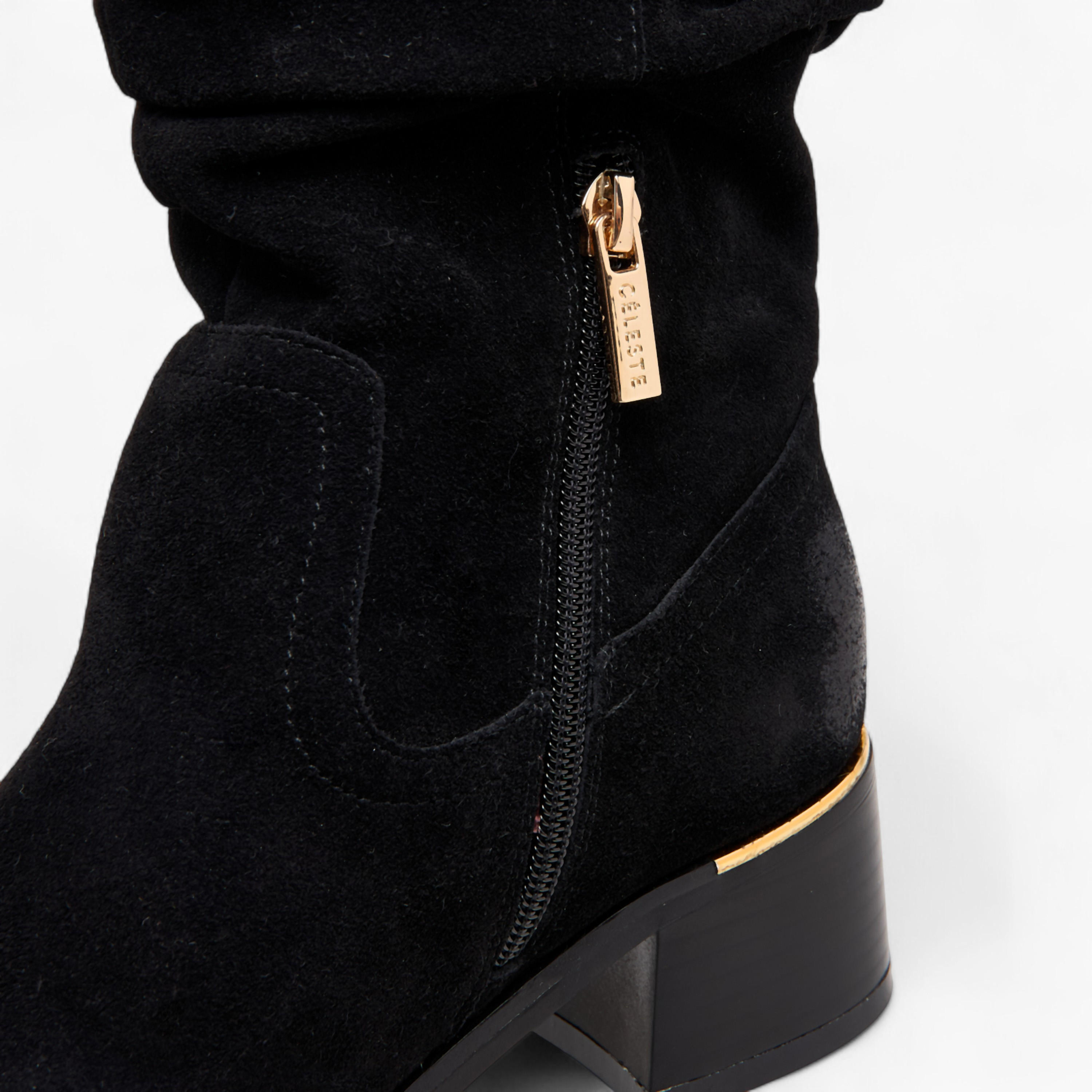 Celeste Women's Ruched Block Heel High Shaft Boots-women-shoes-boots-image-5