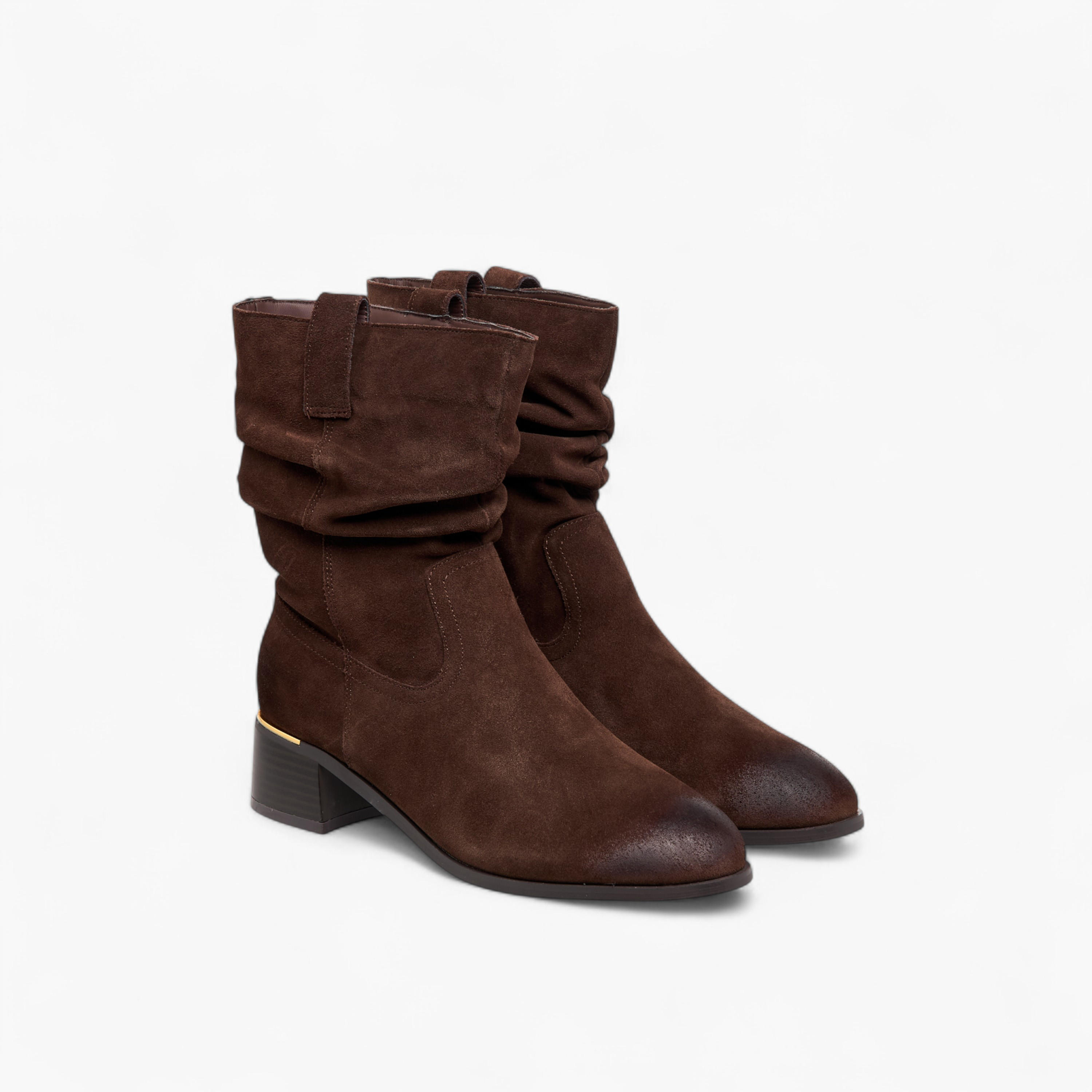 Celeste Women's Ruched Block Heel High Shaft Boots-women-shoes-boots-image-1