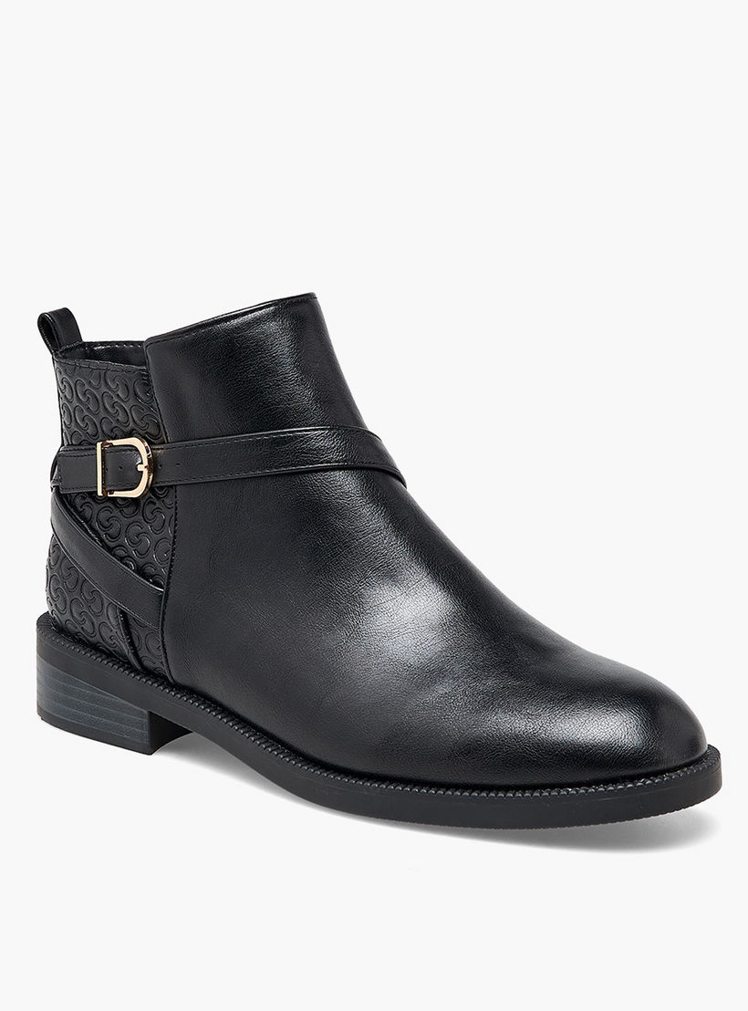 Celeste Women Monogram Print Ankle Boots-women-shoes-boots-image-2
