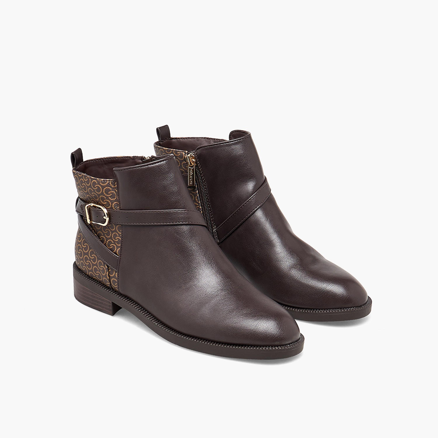 Celeste Women Monogram Print Ankle Boots-women-shoes-boots-image-1