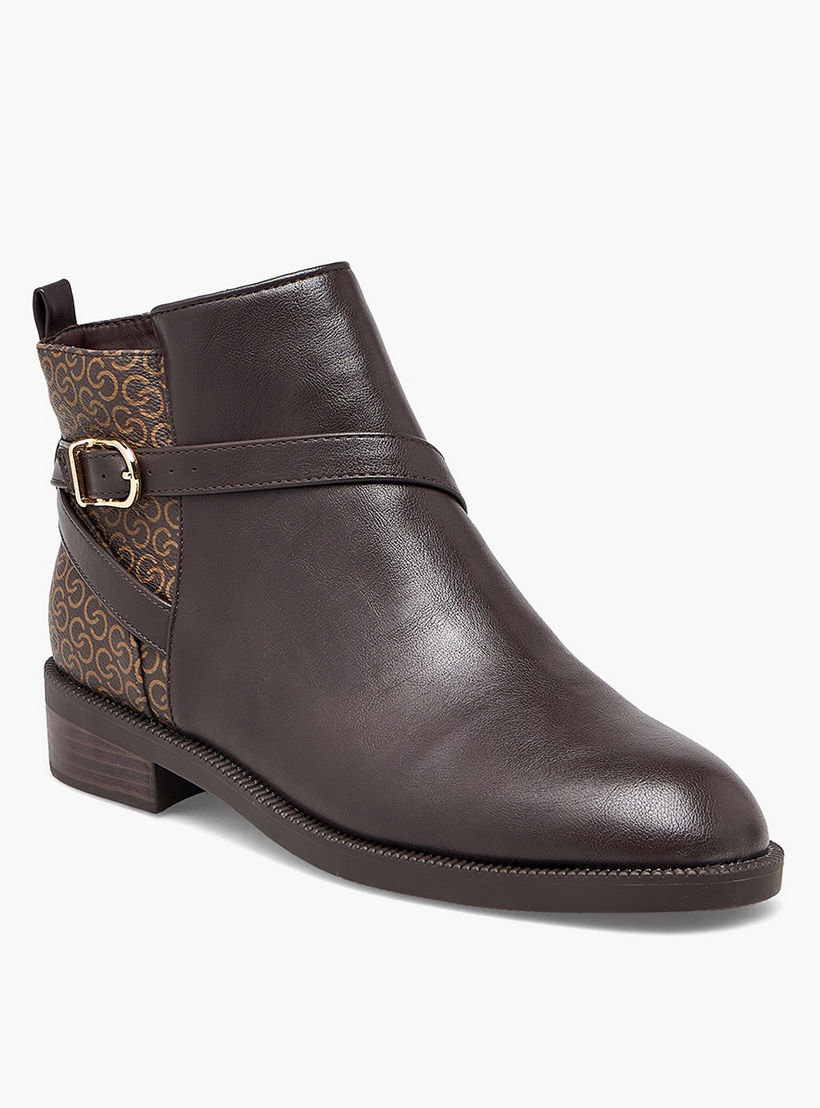 Celeste Women Monogram Print Ankle Boots-women-shoes-boots-image-2