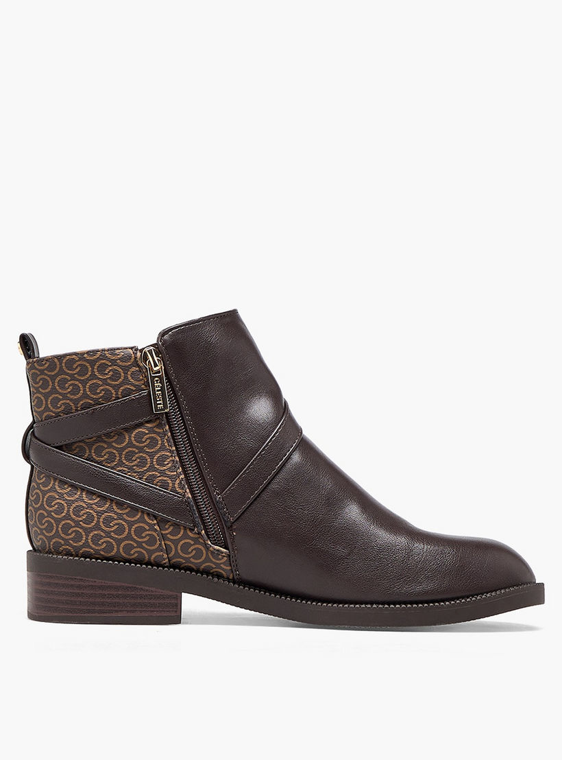 Celeste Women Monogram Print Ankle Boots-women-shoes-boots-image-3
