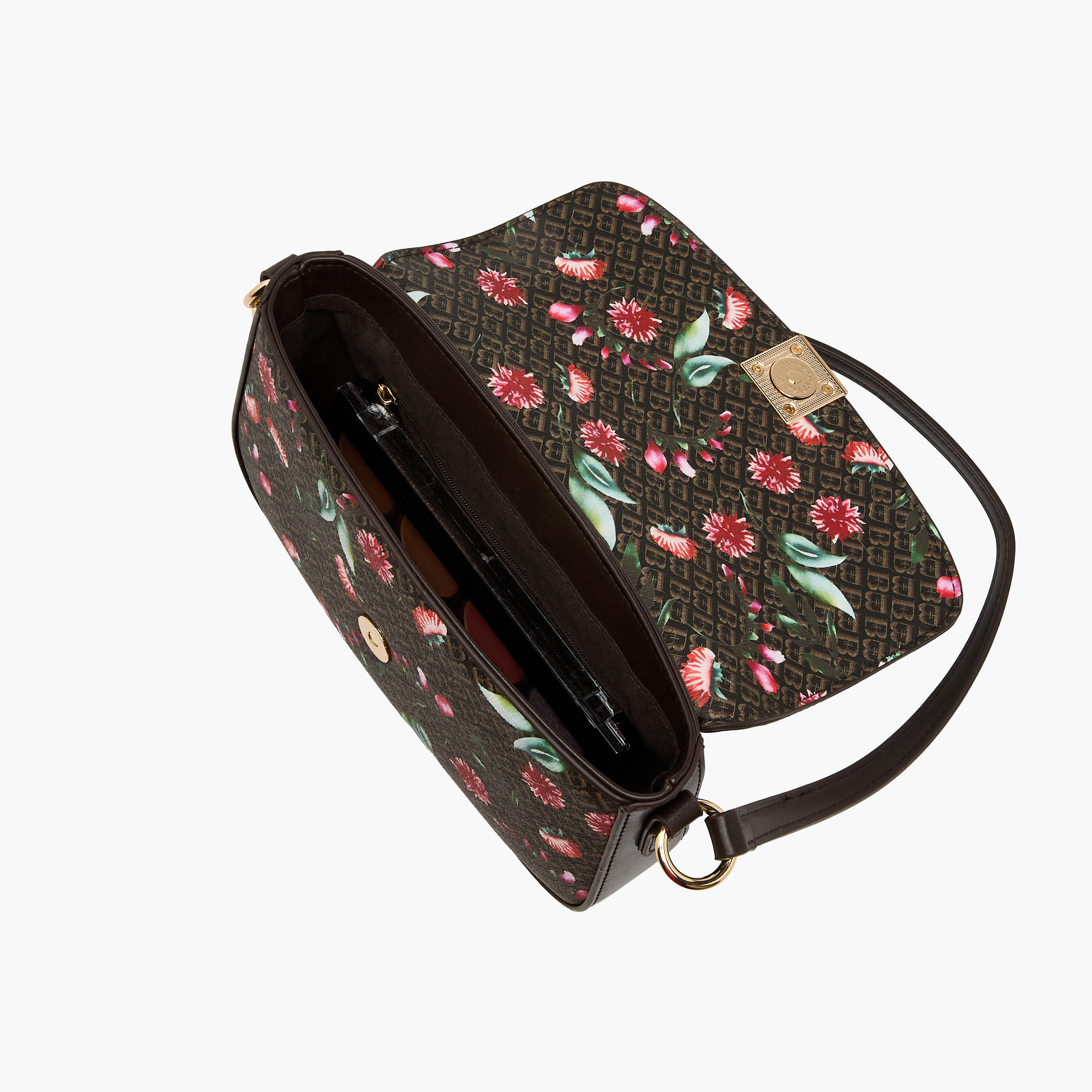 Flora Bella Monogram Print Shoulder Bag with Magnetic Button Closure-women-bagsandwallets-handbags-image-8