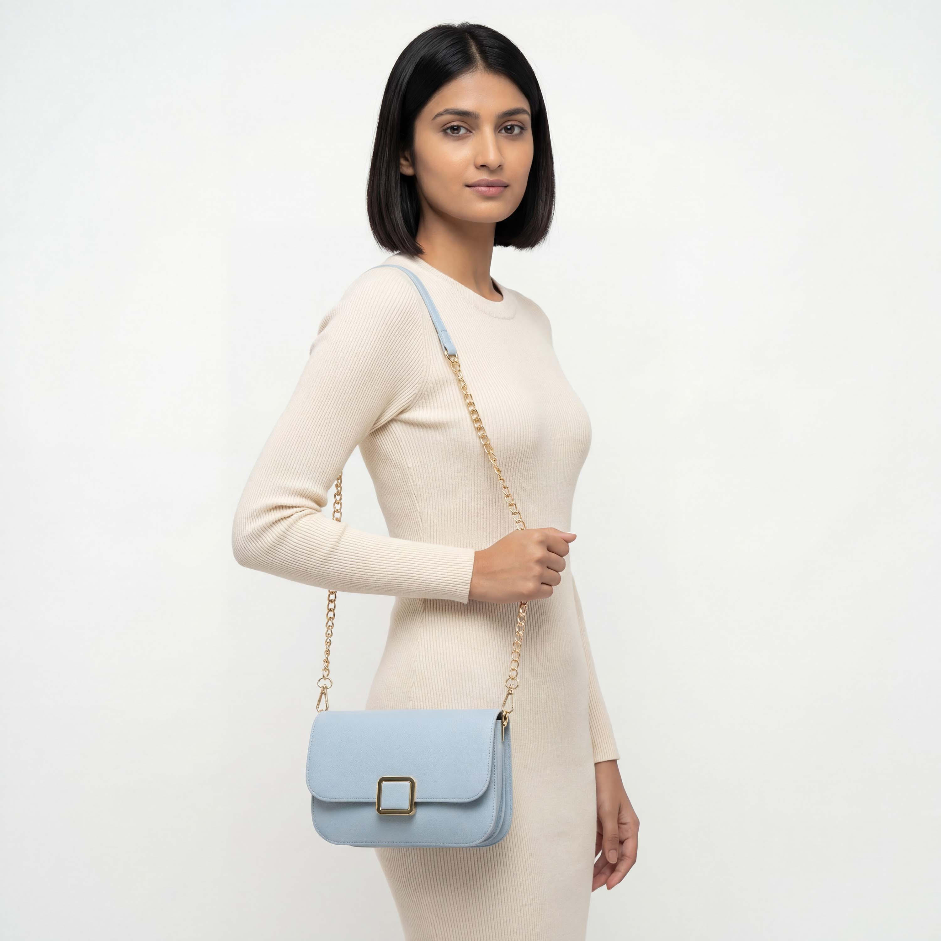 شنطة كروسبودي بارزة الملمس بحزام سلسلة قابل للفصل من فلورا بيلا-women-bagsandwallets-handbags-image-3