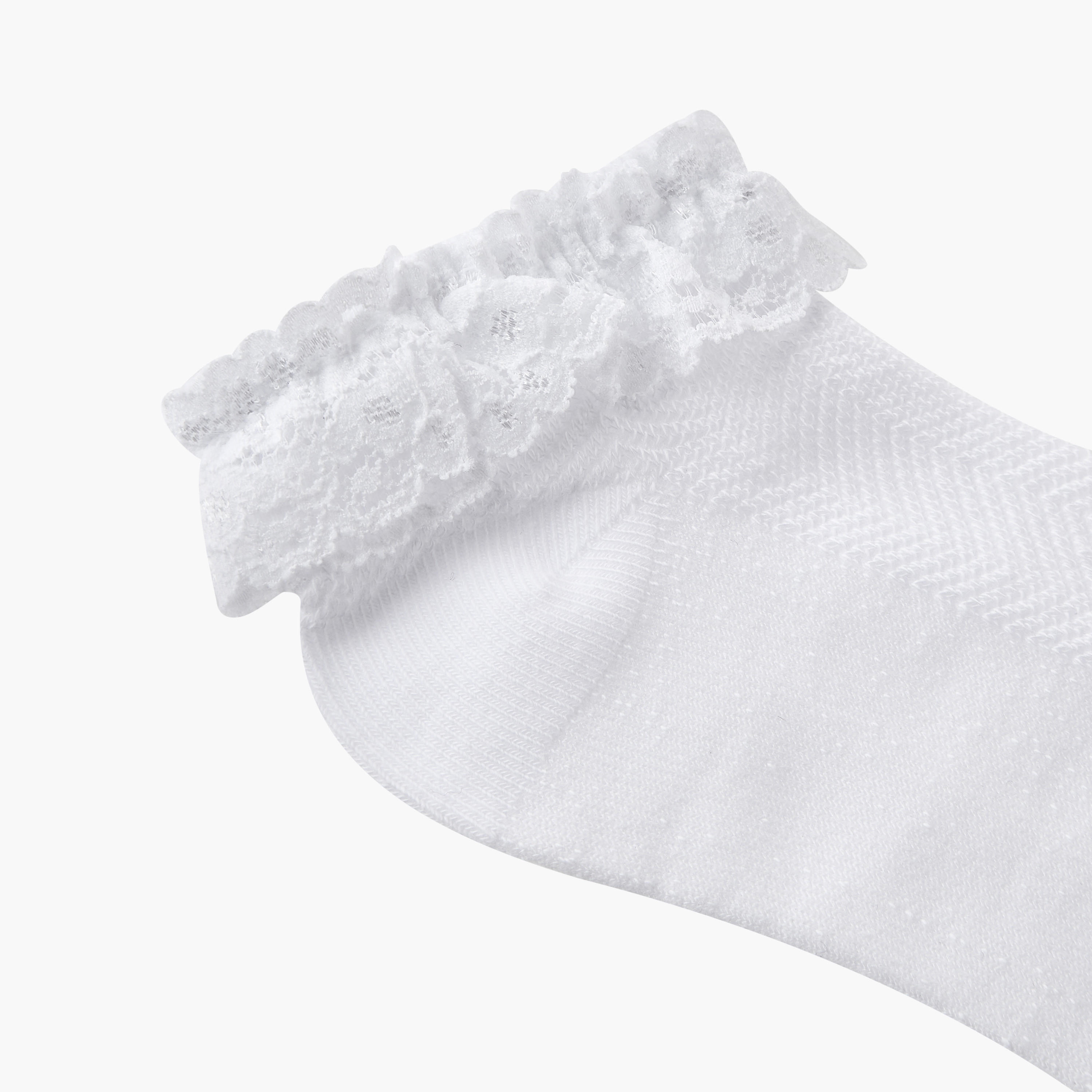 Pack of 3 Juniors Girls School Socks with Frill Accent-girls-accessories-socks-image-3