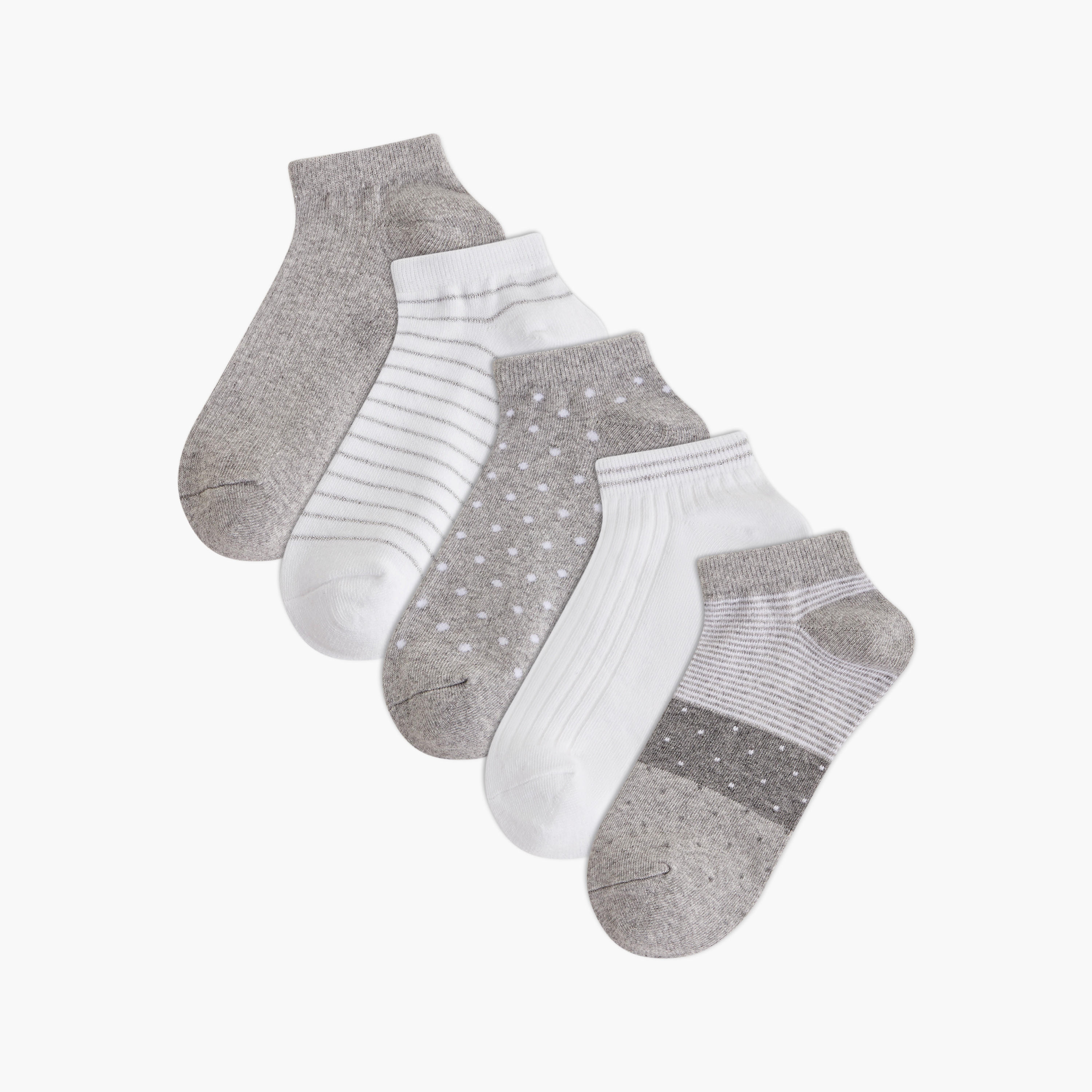 Flora Bella Pack of 5 Ankle Length Cotton Socks-women-socksandstockings-image-1
