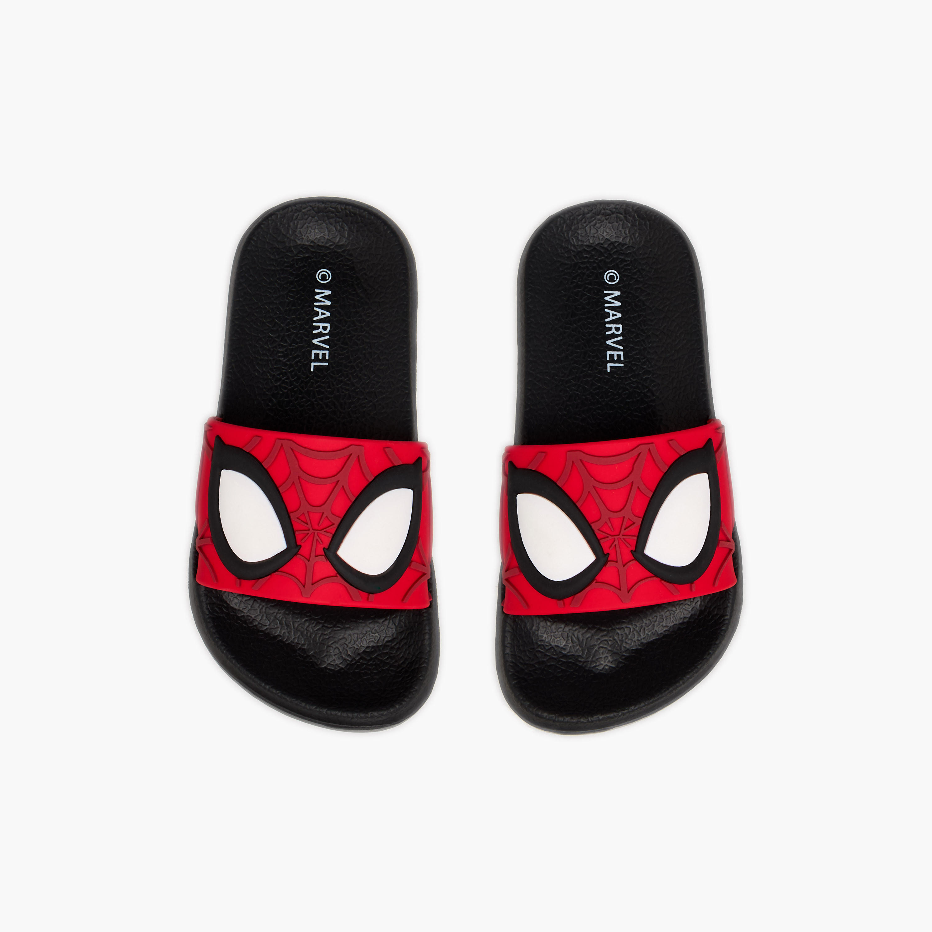 Boys Spider-Man Embossed Slides-boys-shoes-flipflopsandslides-image-1