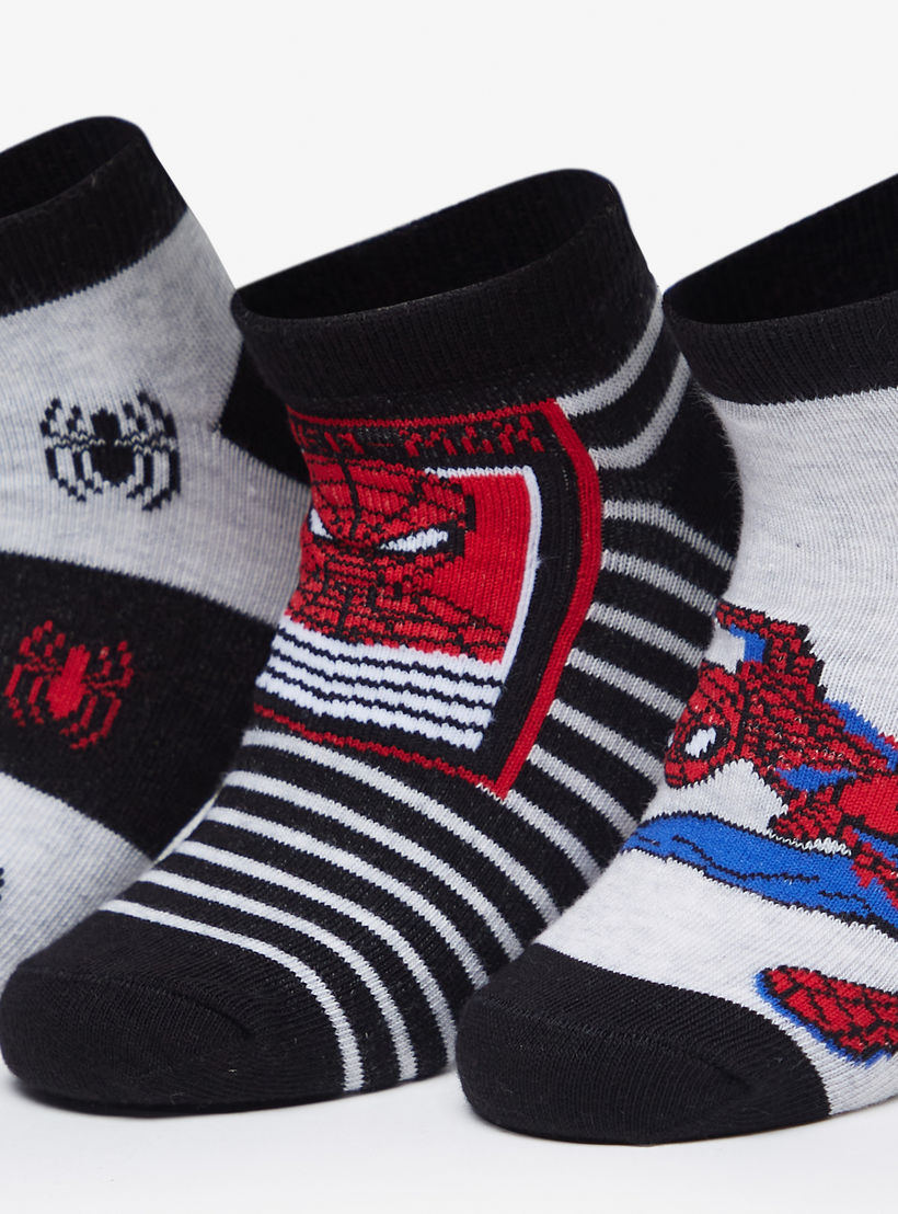 جوارب قصيرة بتصميم سبايدرمان بارز الملمس - طقم من 3 أزواج-boys-accessories-socks-image-3
