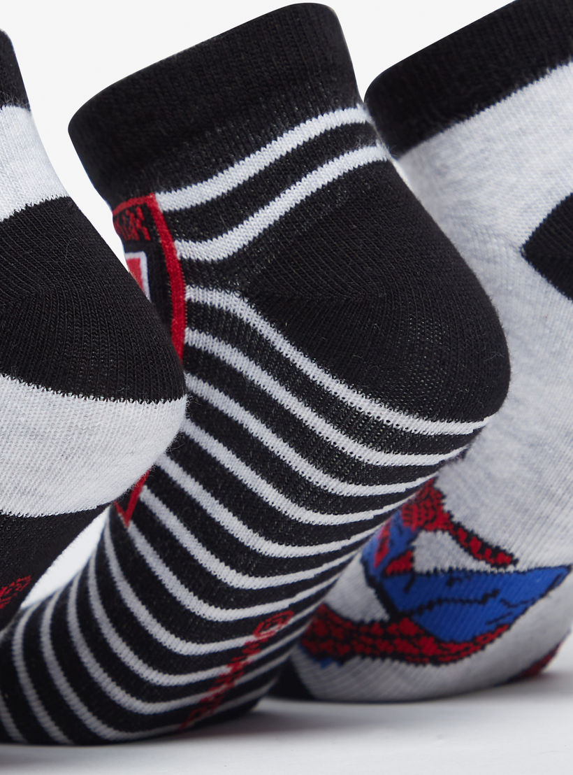 جوارب قصيرة بتصميم سبايدرمان بارز الملمس - طقم من 3 أزواج-boys-accessories-socks-image-4