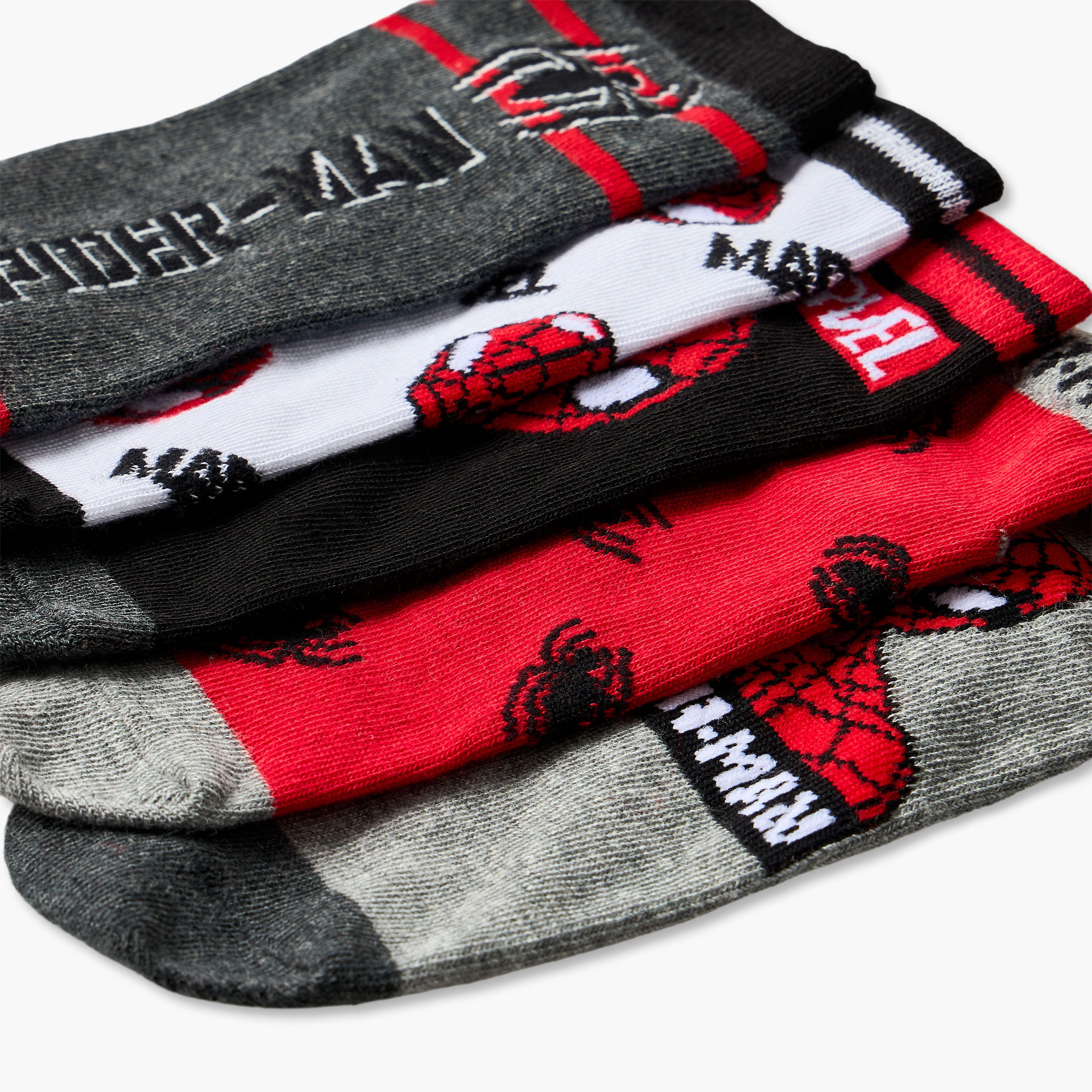 Pack of 5 Marvel Ankle Length Boys Socks with Spider-Man Print-boys-accessories-socks-image-8