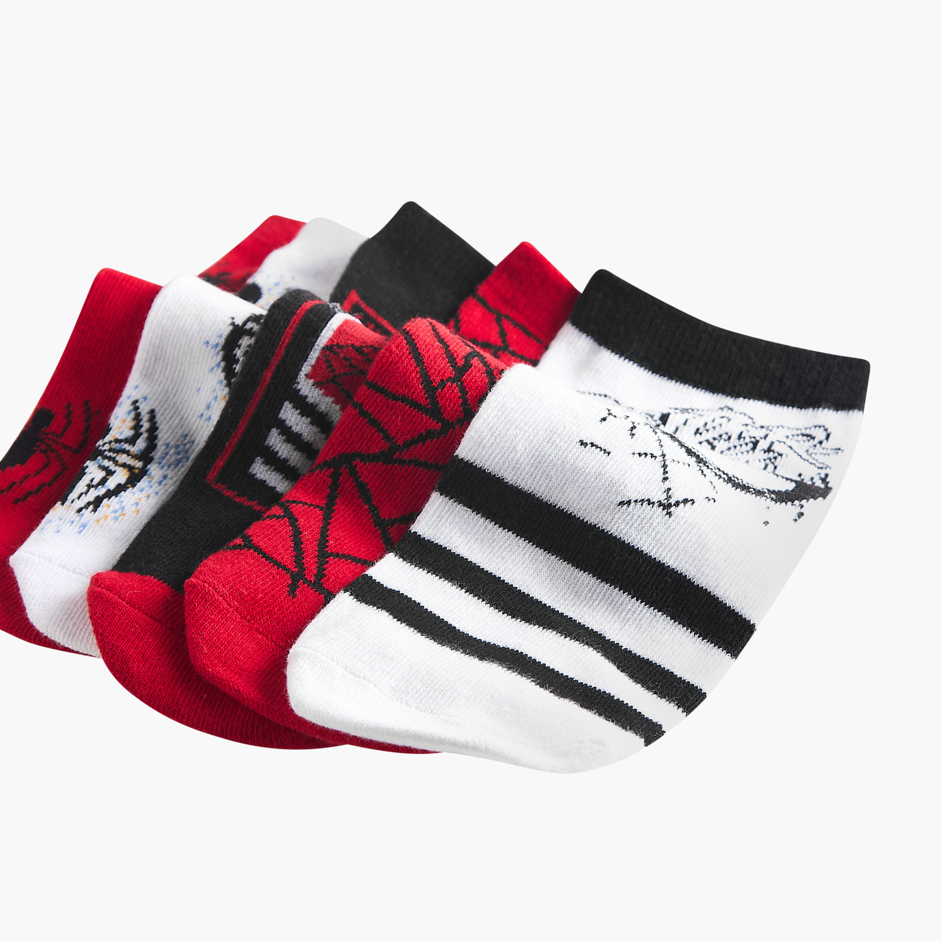 Pack of 5 Marvel Boys Socks Ankle Length Spider-Man Print-boys-accessories-socks-image-3