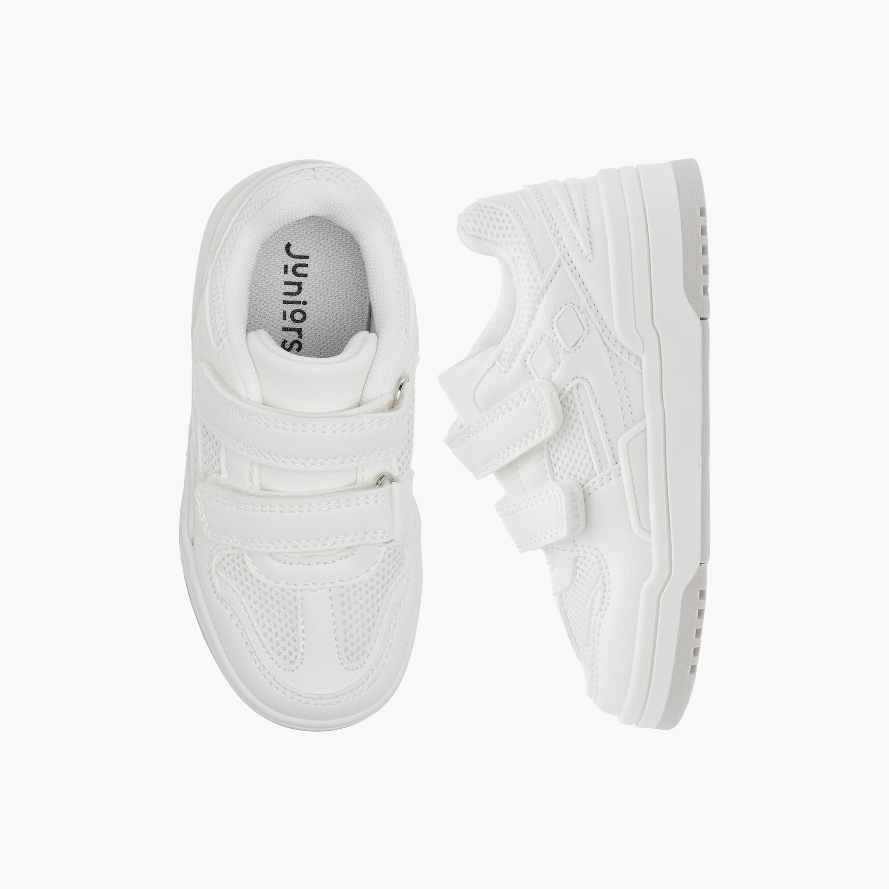 Juniors Kids Panelled Sneakers with Hook and Loop Closure-boys-shoes-schoolshoes-image-1