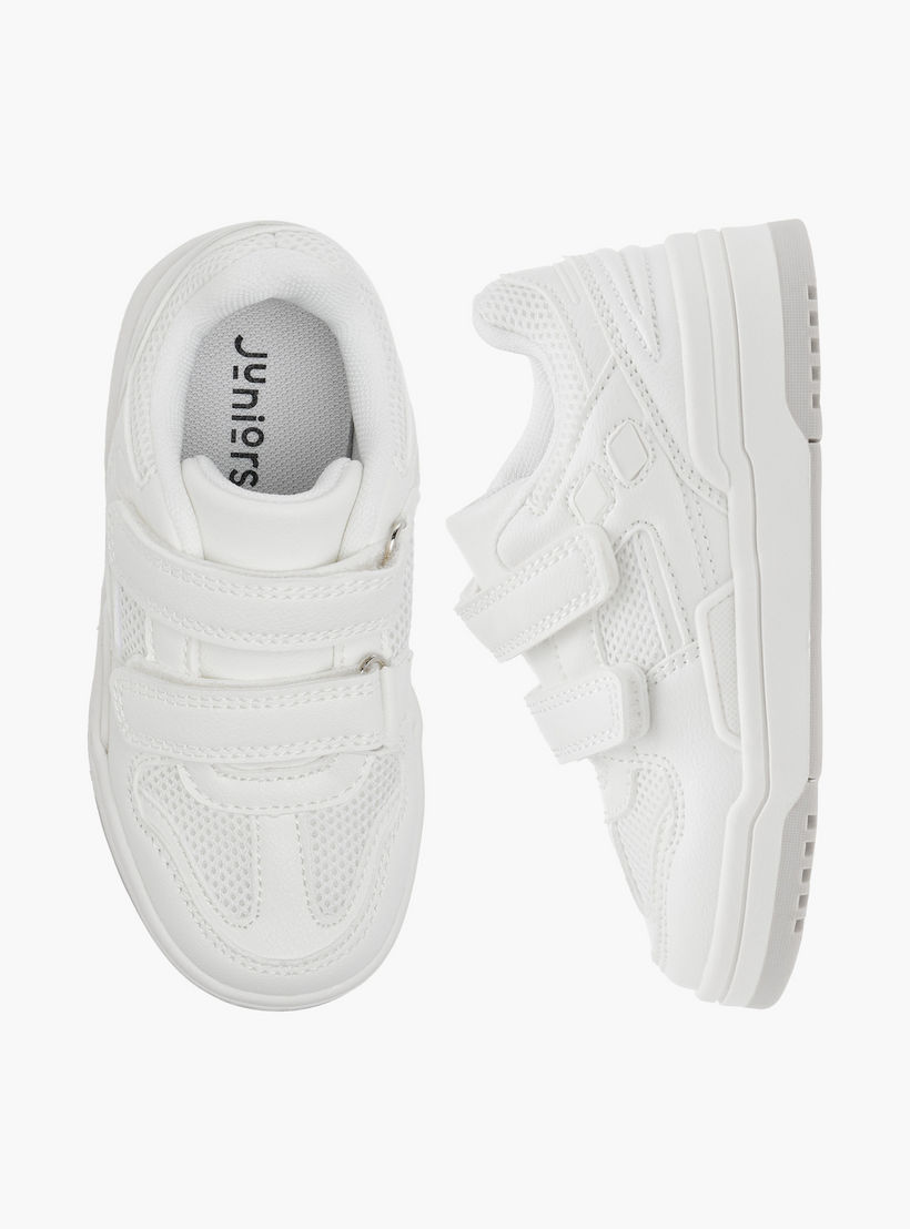 Juniors Kids Panelled Sneakers with Hook and Loop Closure-boys-shoes-schoolshoes-image-1