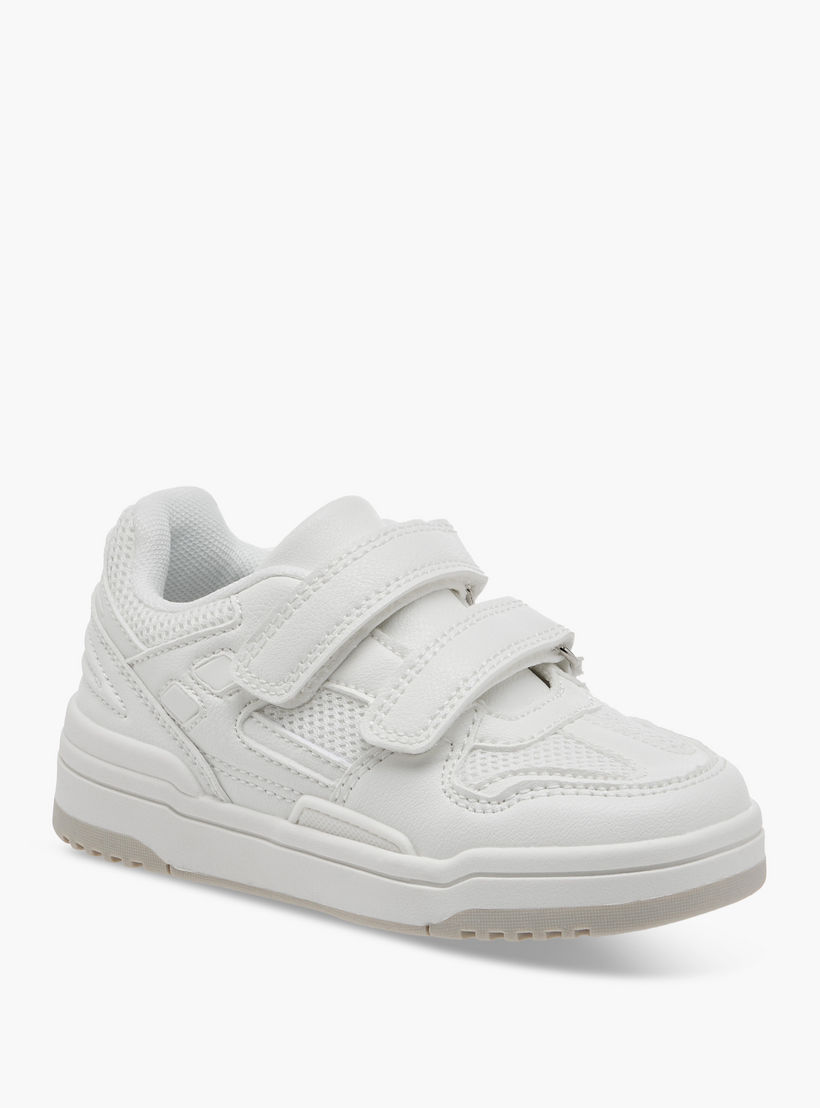 Juniors Kids Panelled Sneakers with Hook and Loop Closure-boys-shoes-schoolshoes-image-2