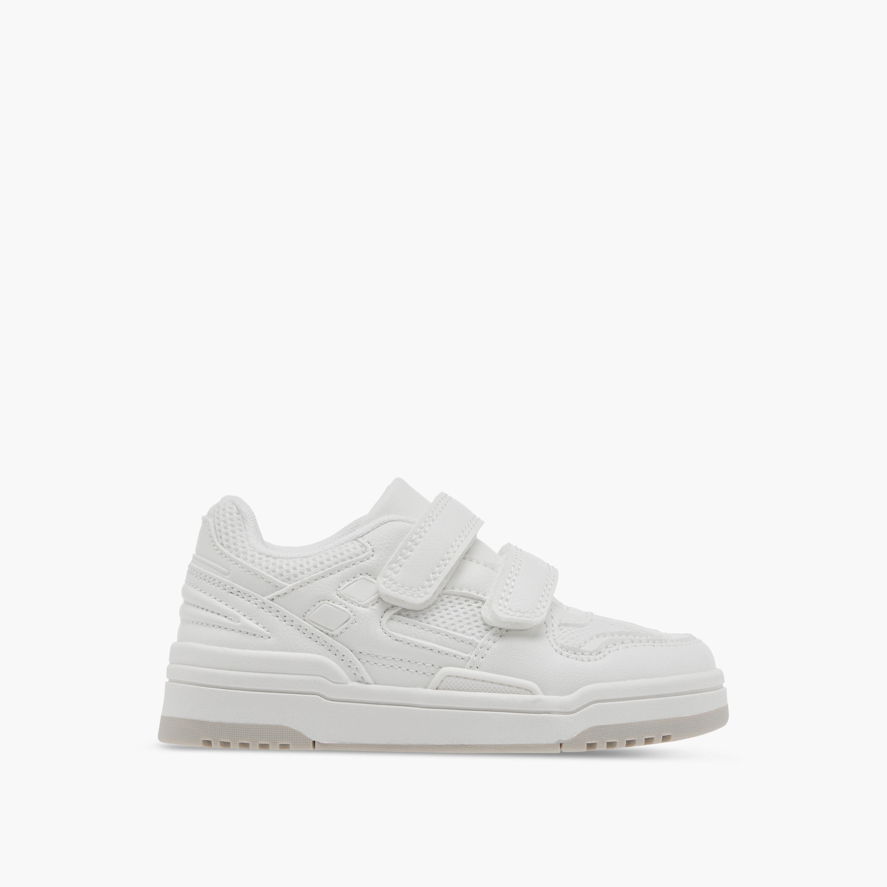 Juniors Kids Panelled Sneakers with Hook and Loop Closure-boys-shoes-schoolshoes-image-3