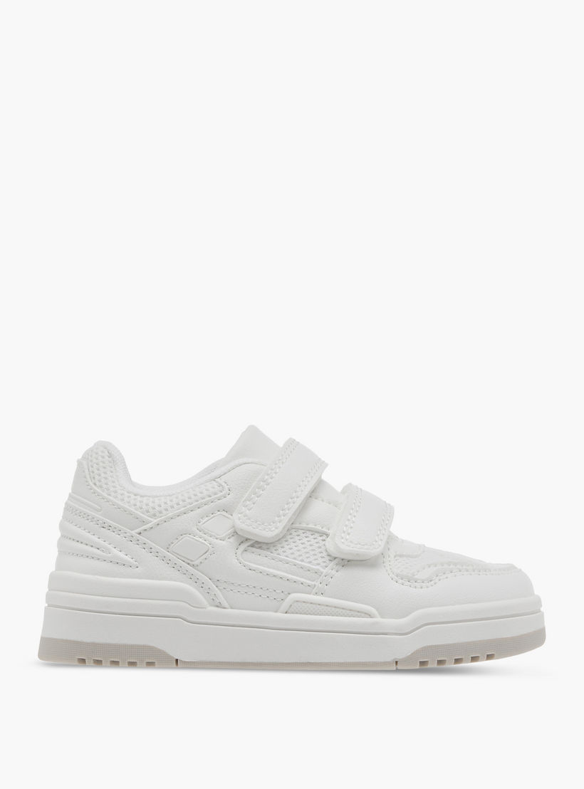 Juniors Kids Panelled Sneakers with Hook and Loop Closure-boys-shoes-schoolshoes-image-3