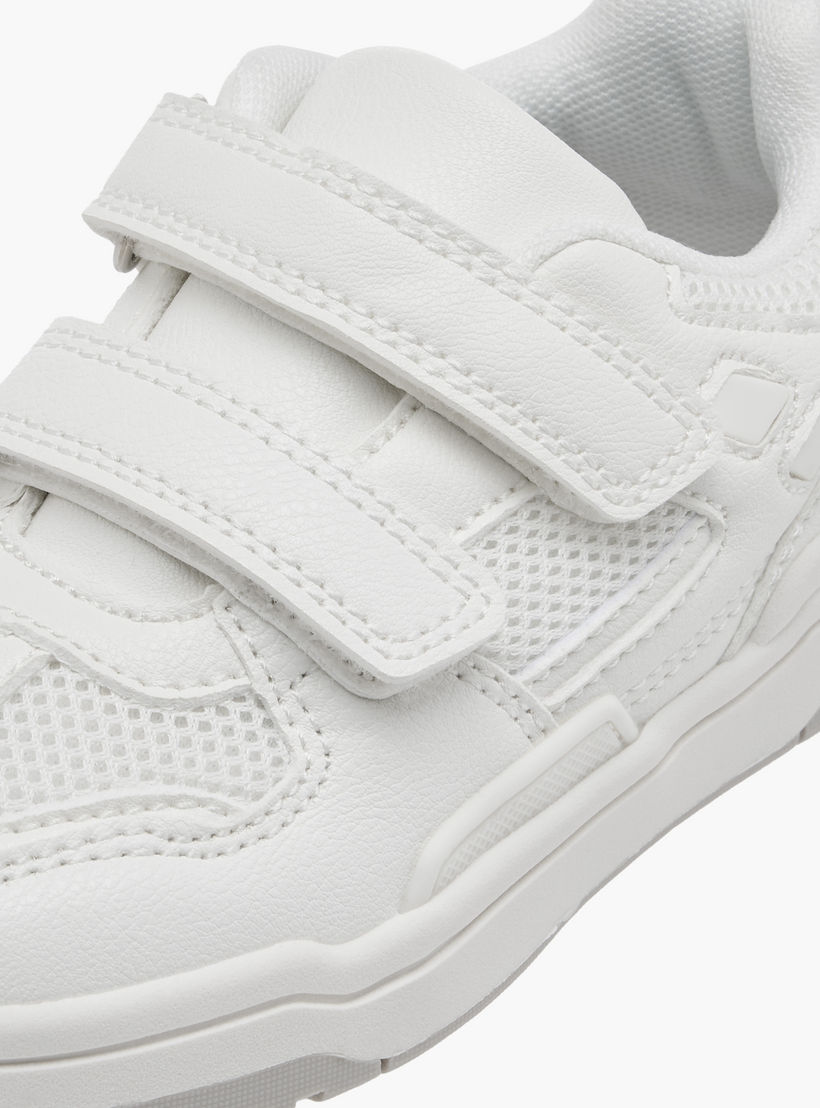 Juniors Kids Panelled Sneakers with Hook and Loop Closure-boys-shoes-schoolshoes-image-4