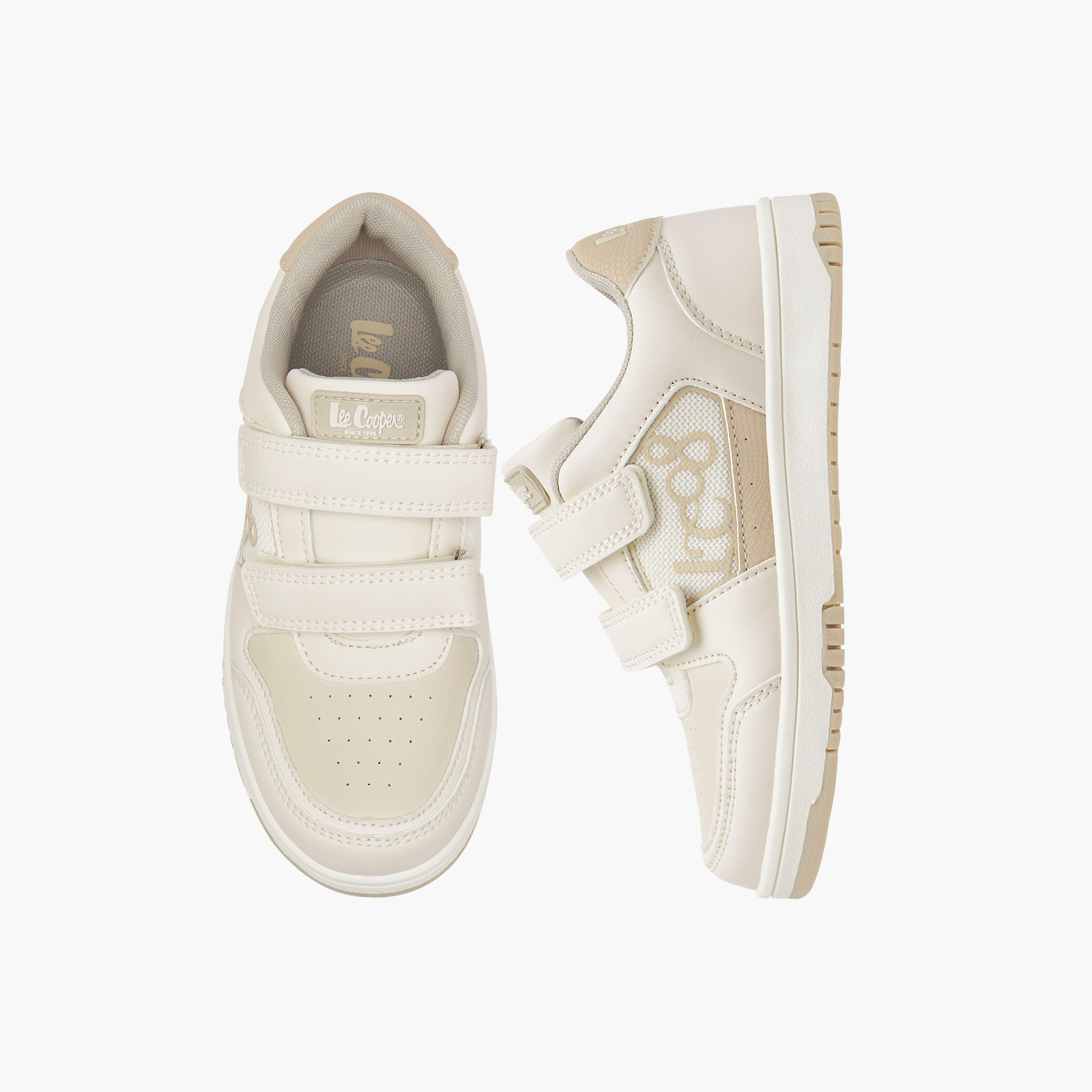 Lee Cooper Kids' Logo Applique Sneakers with Hook and Loop Closure-boys-shoes-schoolshoes-image-1