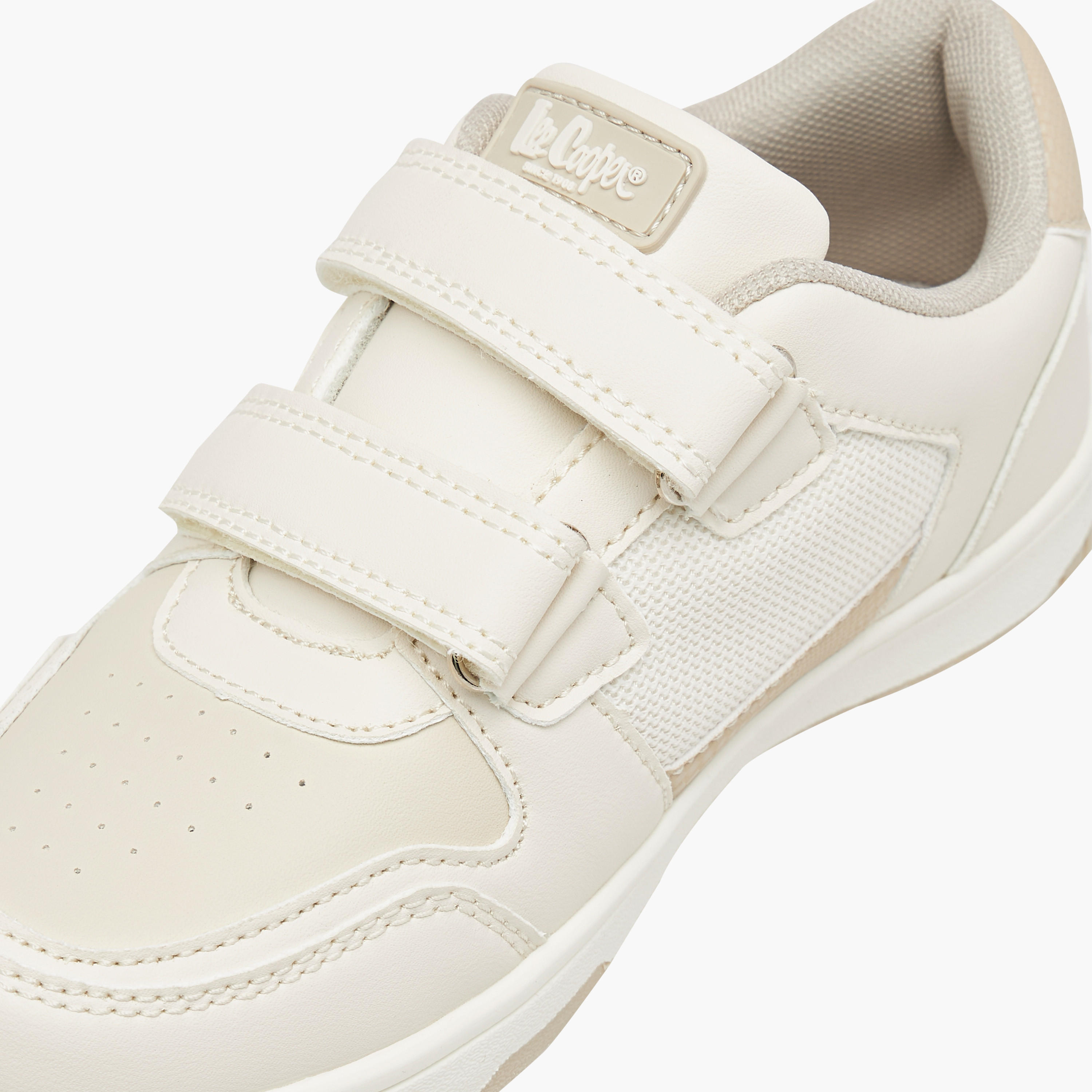 Lee Cooper Kids' Logo Applique Sneakers with Hook and Loop Closure-boys-shoes-schoolshoes-image-4