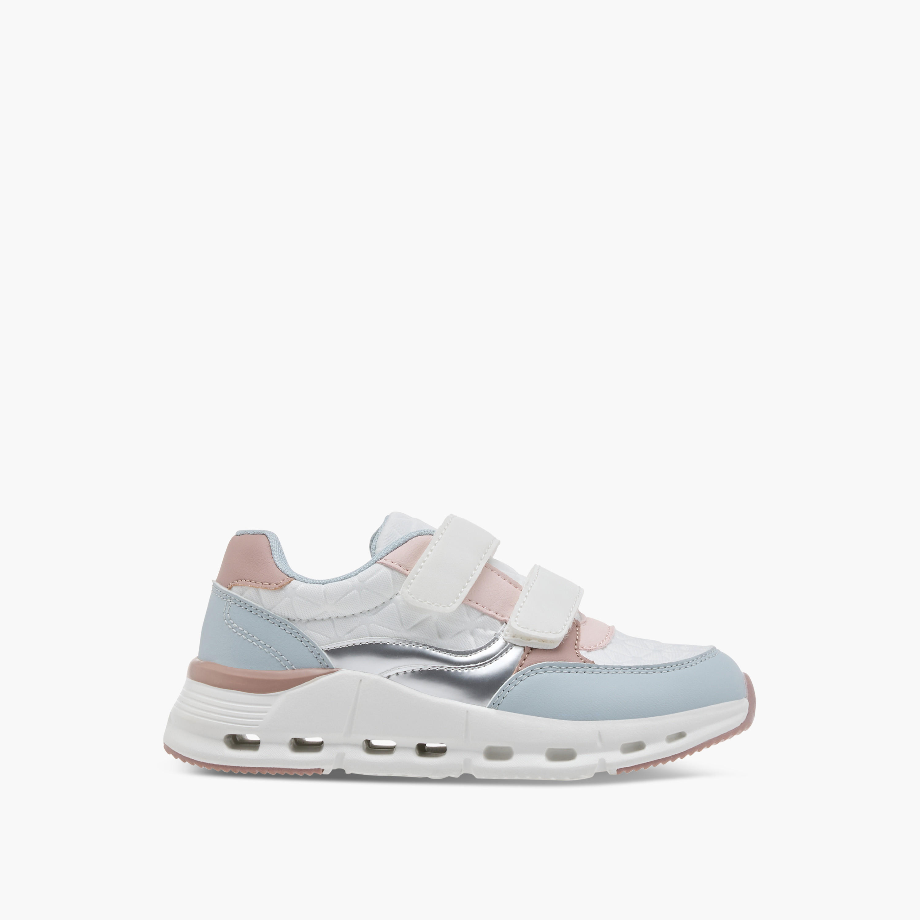 Little Missy Panelled Sneakers with Hook and Loop Closure-girls-shoes-sneakers-image-3