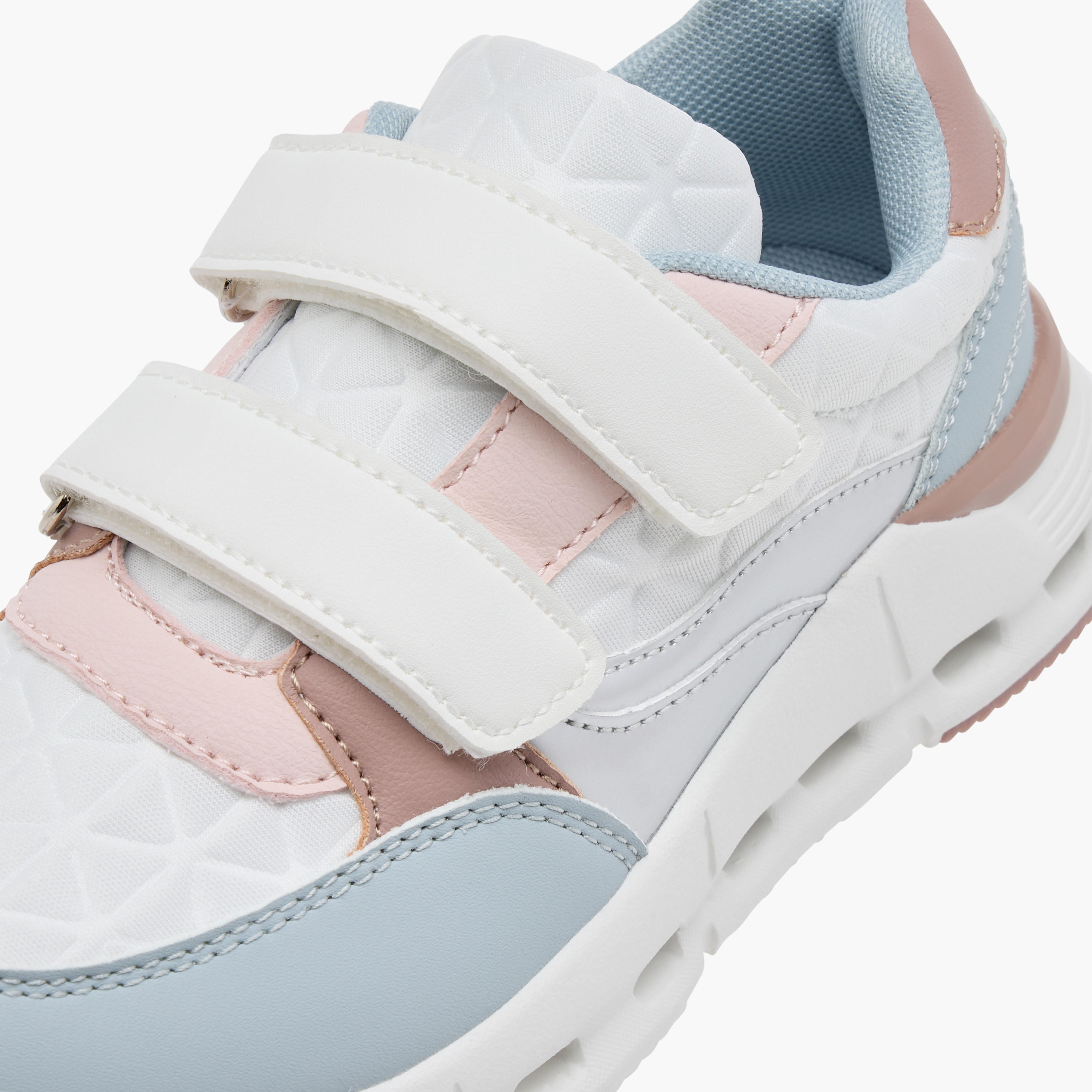 Little Missy Panelled Sneakers with Hook and Loop Closure-girls-shoes-sneakers-image-4
