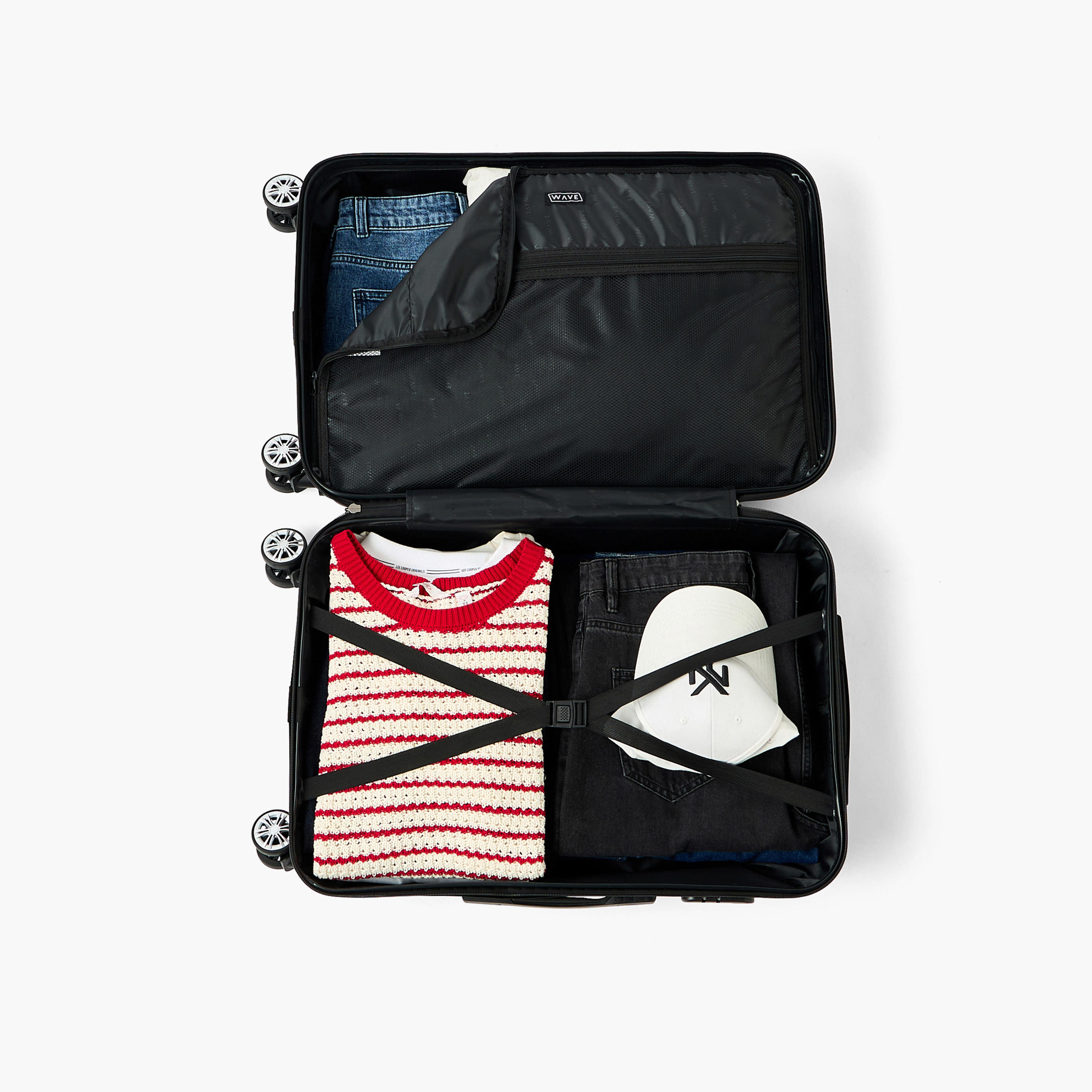 WAVE Textured Hardcase Luggage Trolley with Retractable Handle - 28 inches Check-In Bag-travel-luggagesandbags-luggage-image-9