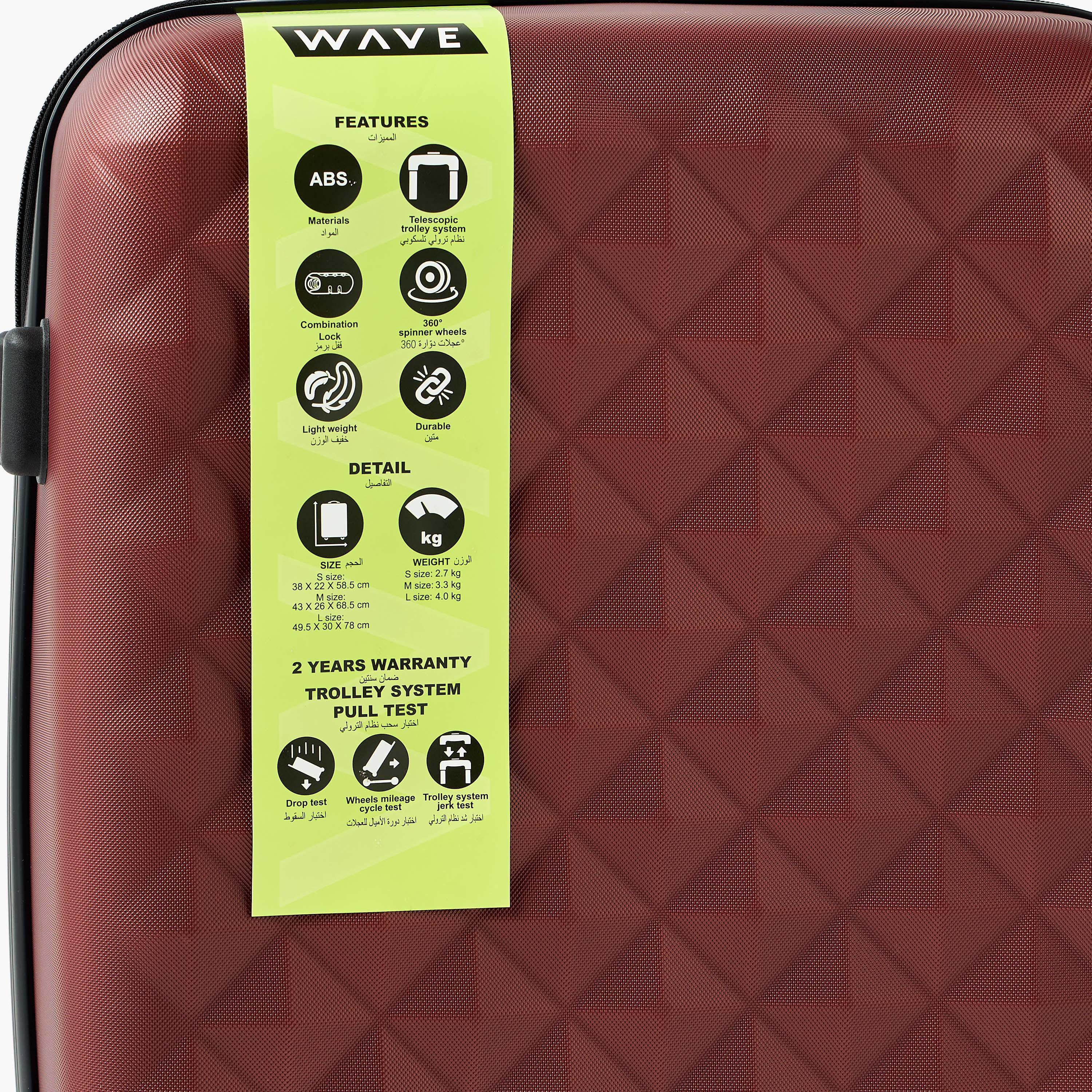 WAVE Textured Hardcase Luggage Trolley with Retractable Handle - 28 inches Check-In Bag-travel-luggagesandbags-luggage-image-8