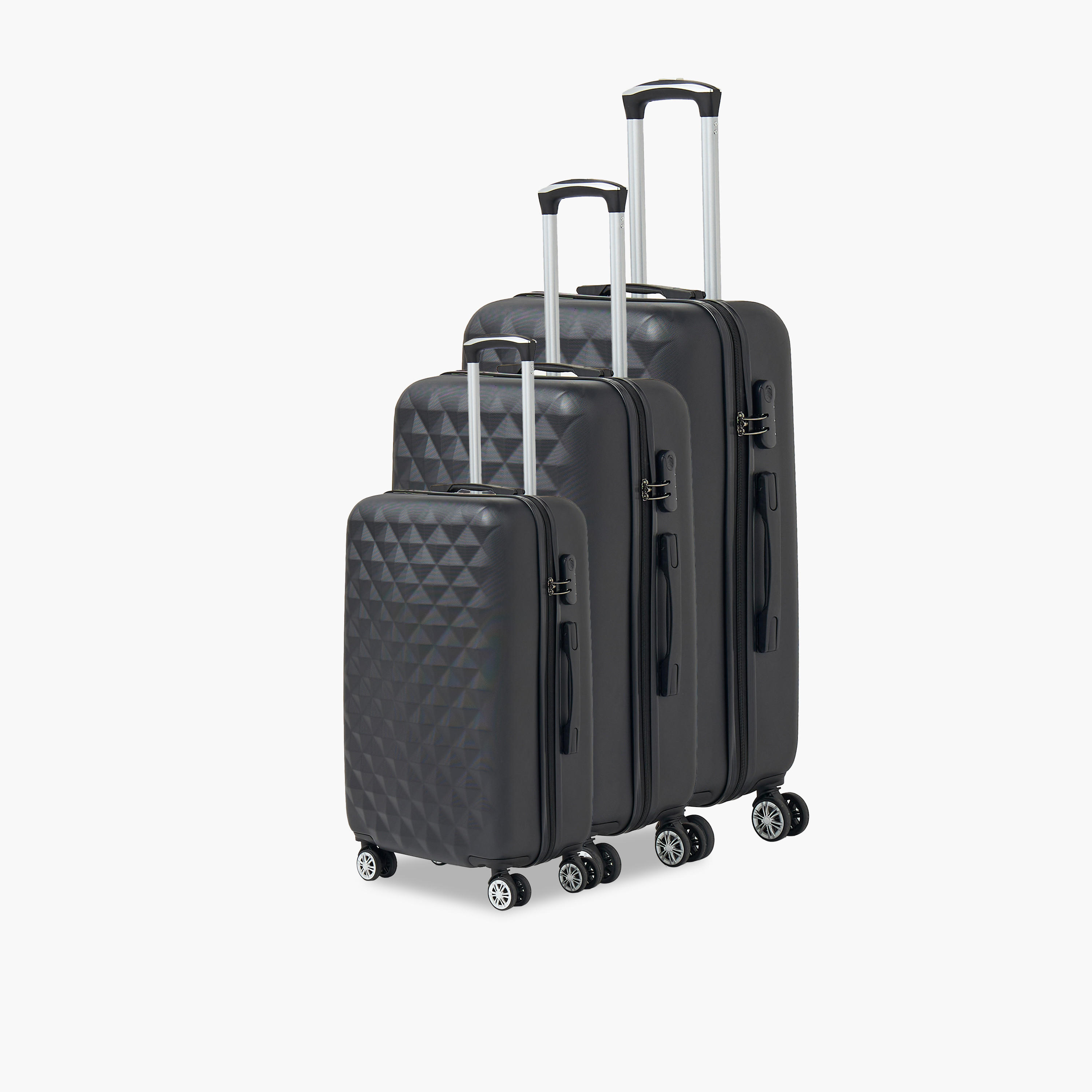 WAVE Textured Hardcase Luggage Trolley with Retractable Handle - 24 inches Check-In Bag-travel-luggagesandbags-luggage-image-12