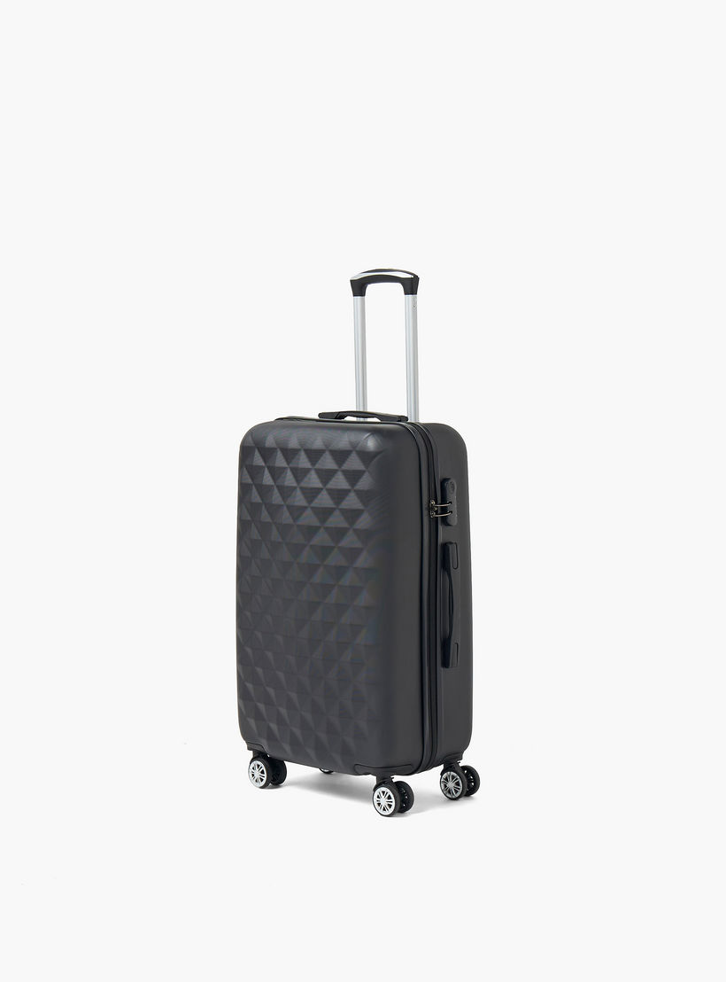 WAVE Textured Hardcase Luggage Trolley with Retractable Handle - 24 inches Check-In Bag-travel-luggagesandbags-luggage-image-11
