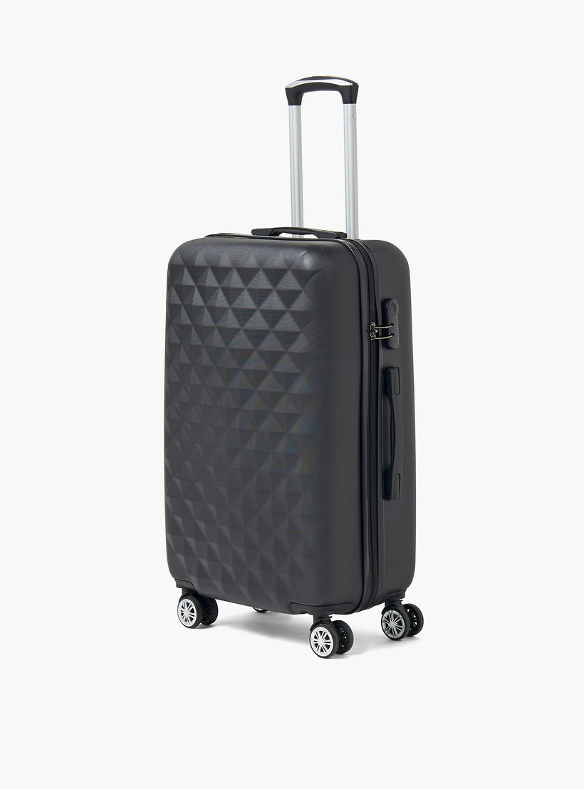WAVE Textured Hardcase Luggage Trolley with Retractable Handle - 24 inches Check-In Bag-travel-luggagesandbags-luggage-image-10
