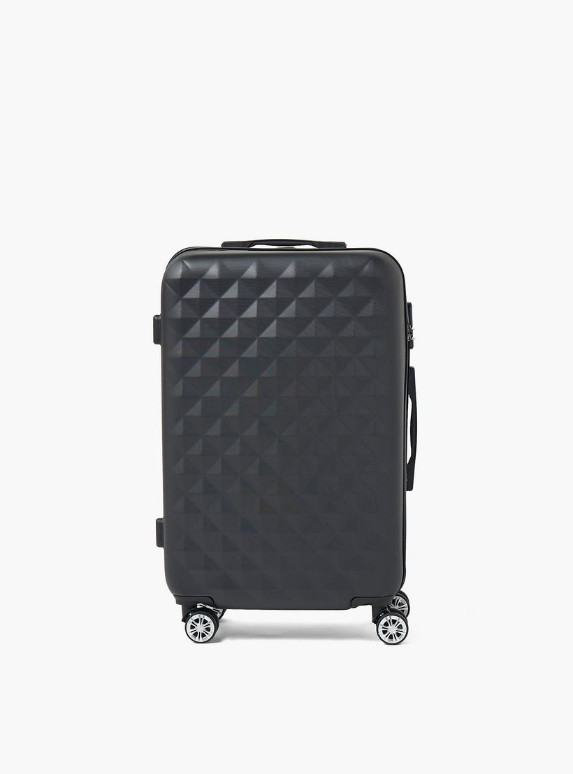 WAVE Textured Hardcase Luggage Trolley with Retractable Handle - 24 inches Check-In Bag-travel-luggagesandbags-luggage-image-2