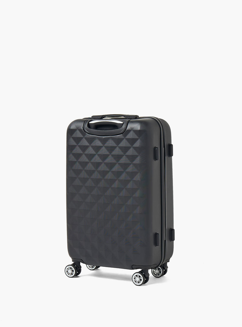 WAVE Textured Hardcase Luggage Trolley with Retractable Handle - 24 inches Check-In Bag-travel-luggagesandbags-luggage-image-3