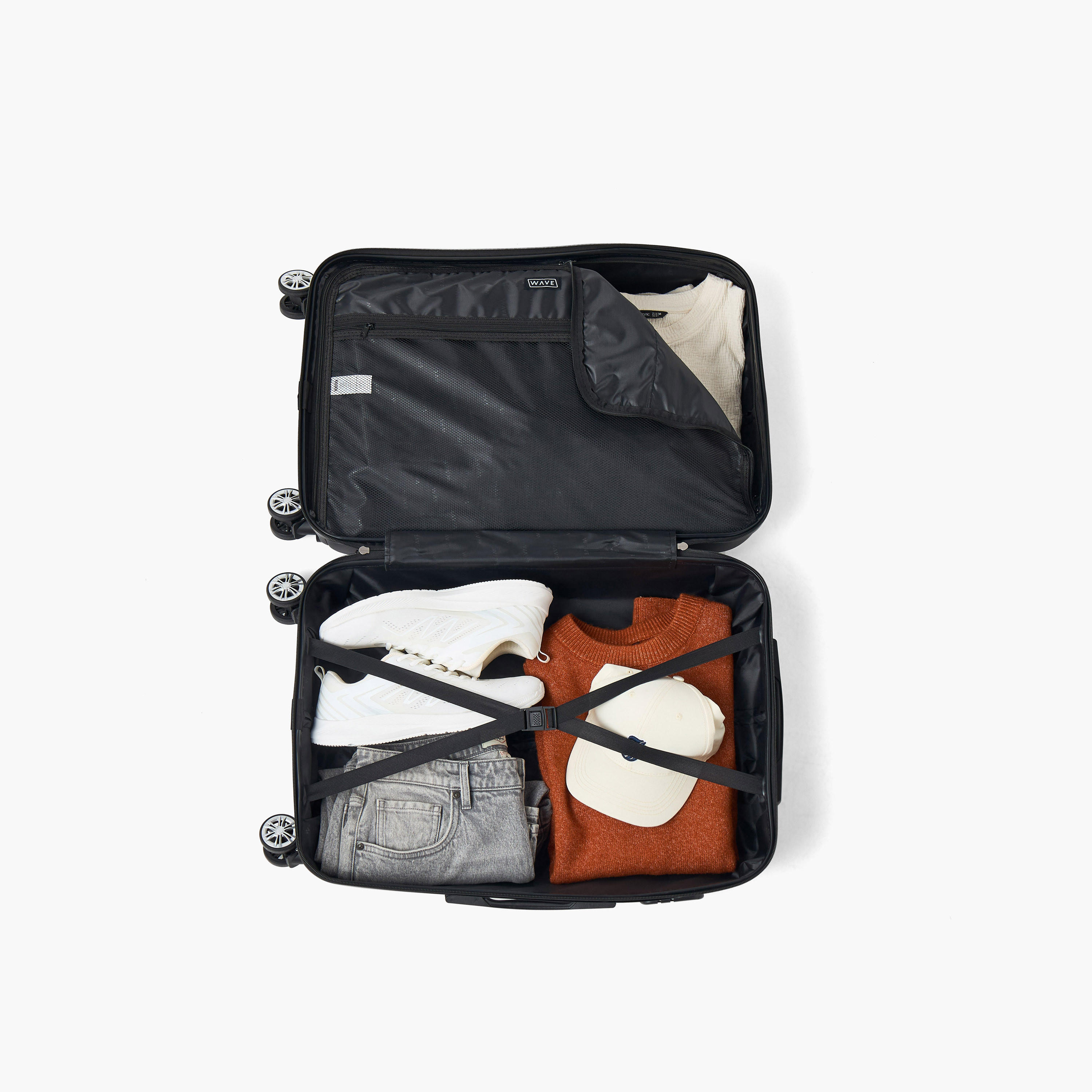 WAVE Textured Hardcase Luggage Trolley with Retractable Handle - 24 inches Check-In Bag-travel-luggagesandbags-luggage-image-8