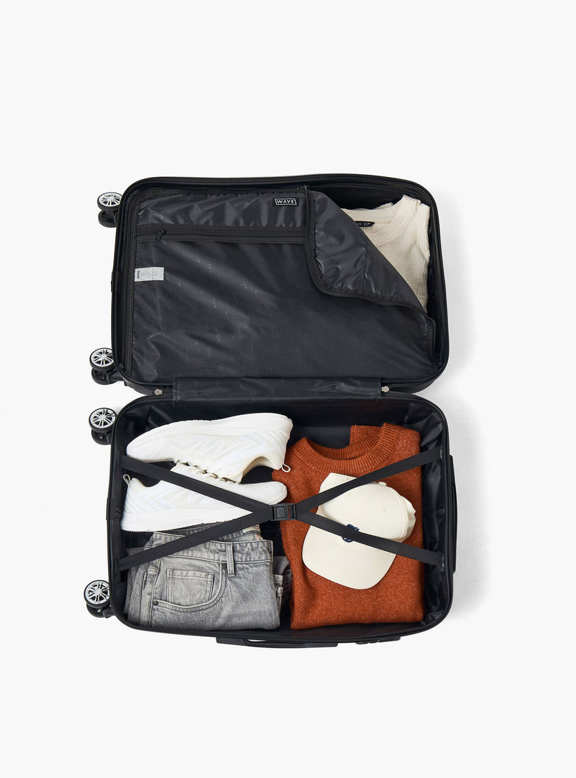 WAVE Textured Hardcase Luggage Trolley with Retractable Handle - 24 inches Check-In Bag-travel-luggagesandbags-luggage-image-8