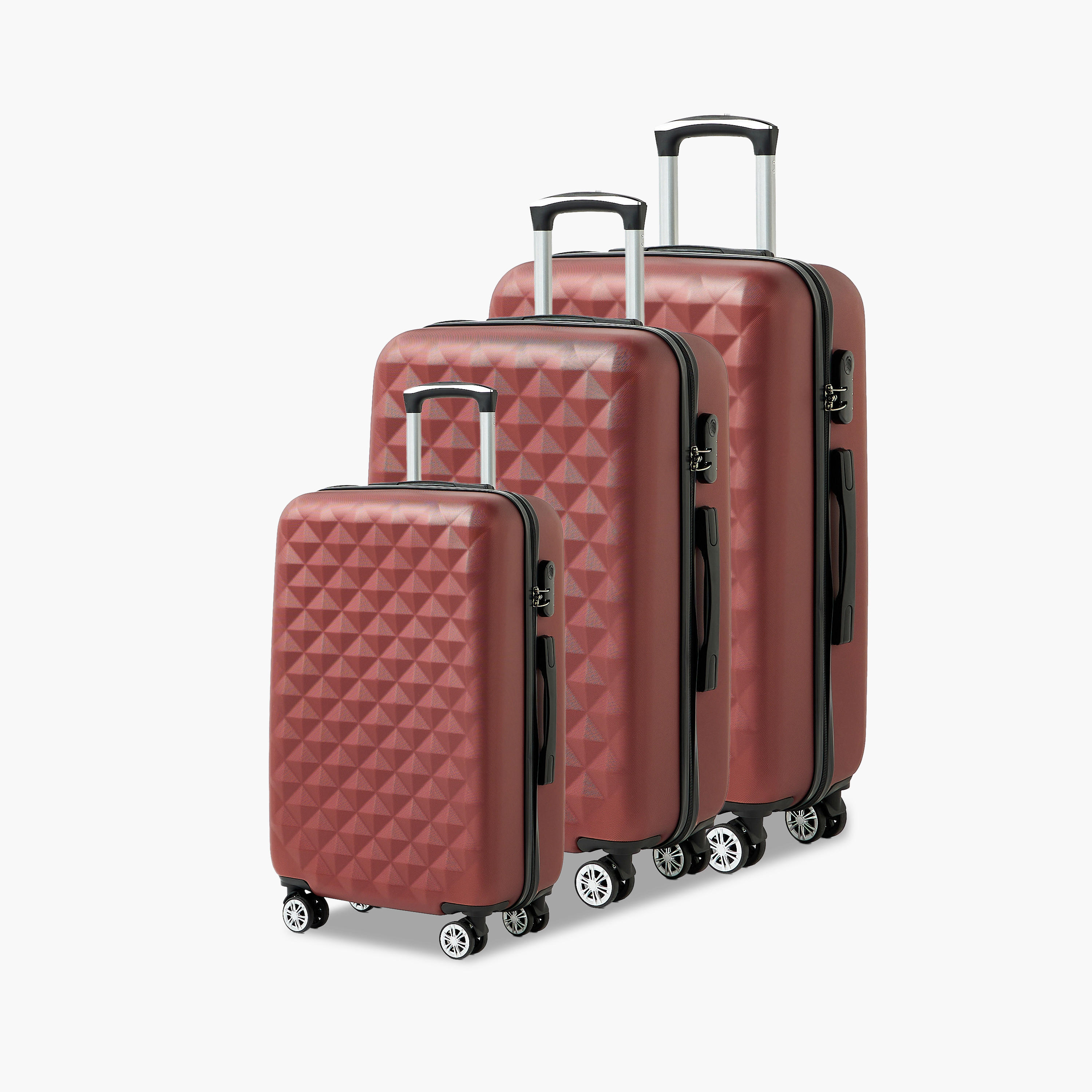 WAVE Textured Hardcase Luggage Trolley with Retractable Handle - 24 inches Check-In Bag-travel-luggagesandbags-luggage-image-12