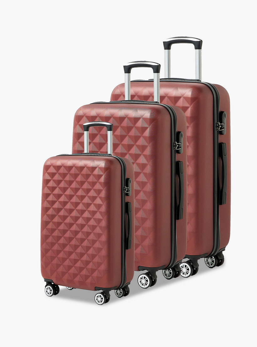 WAVE Textured Hardcase Luggage Trolley with Retractable Handle - 24 inches Check-In Bag-travel-luggagesandbags-luggage-image-12