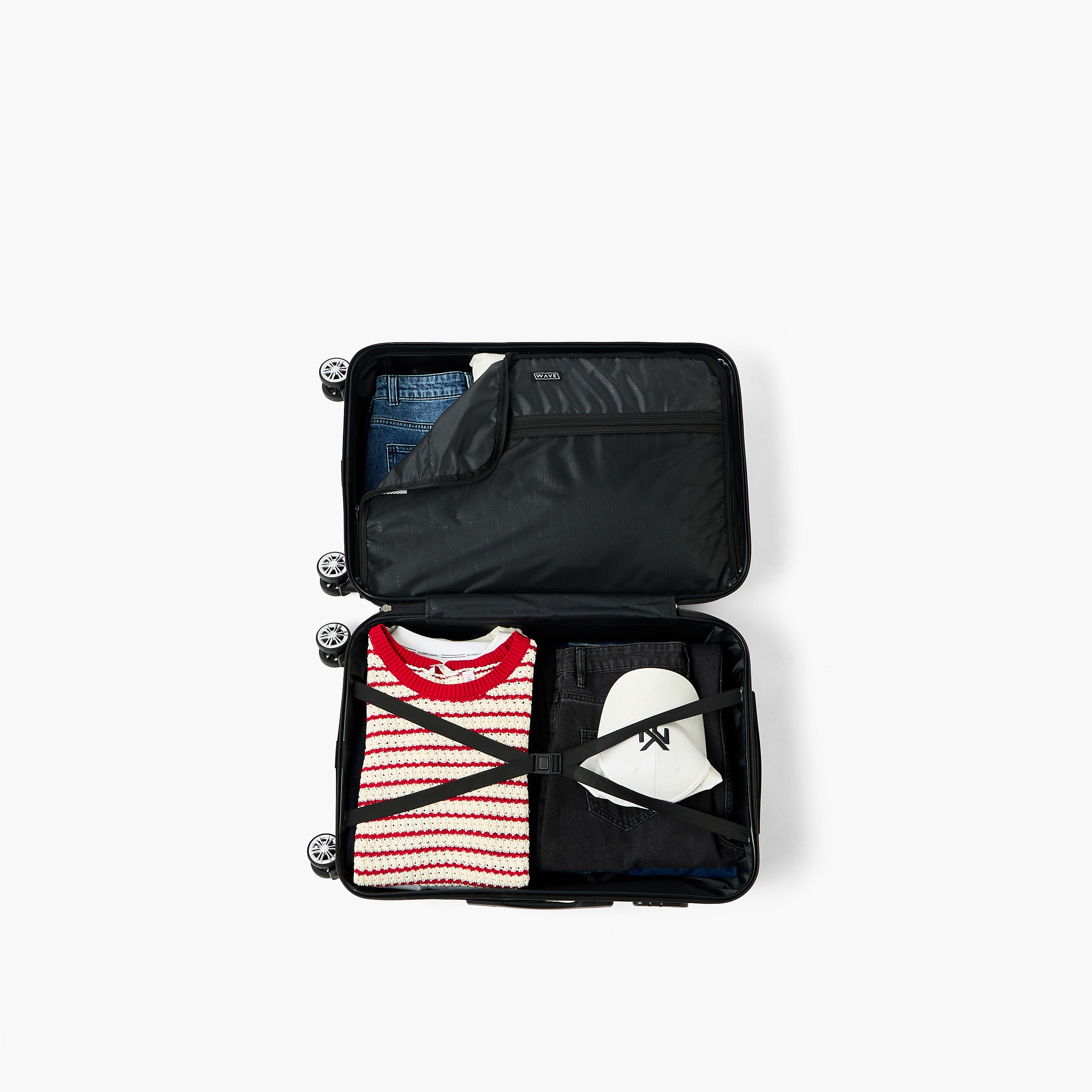 WAVE Textured Hardcase Luggage Trolley with Retractable Handle - 24 inches Check-In Bag-travel-luggagesandbags-luggage-image-9