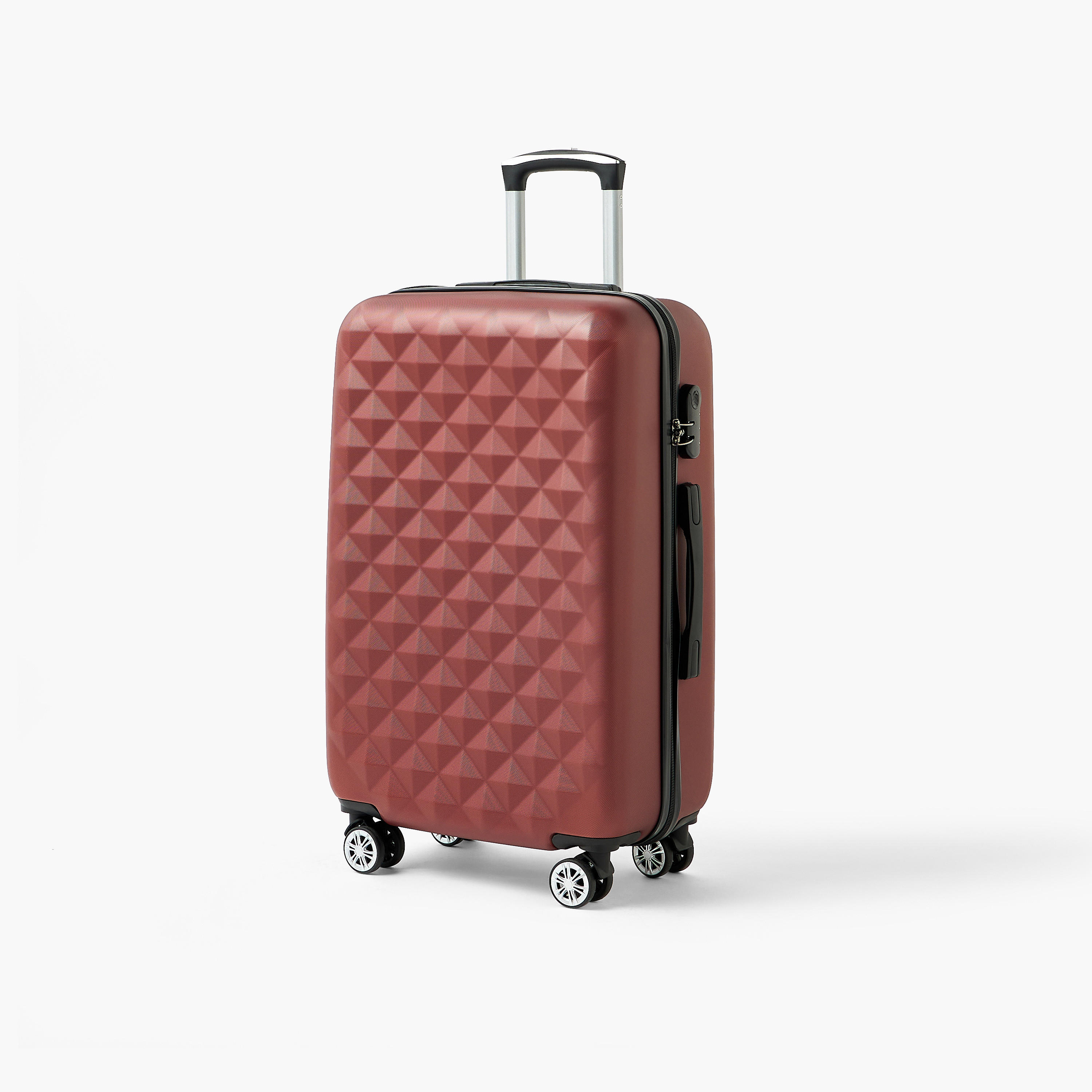 WAVE Textured Hardcase Luggage Trolley with Retractable Handle - 24 inches Check-In Bag-travel-luggagesandbags-luggage-image-10