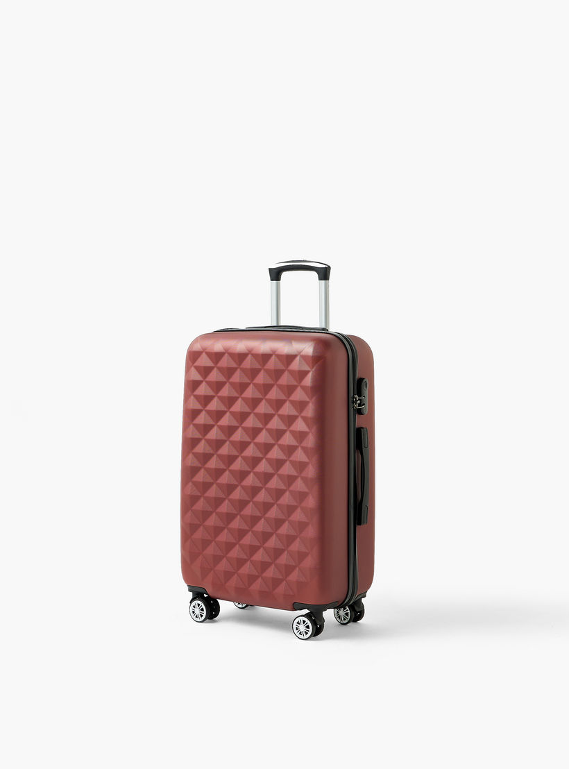 WAVE Textured Hardcase Luggage Trolley with Retractable Handle - 24 inches Check-In Bag-travel-luggagesandbags-luggage-image-11