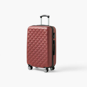 WAVE Textured Hardcase Luggage Trolley with Retractable Handle - 24 inches Check-In Bag-travel-luggagesandbags-image-1
