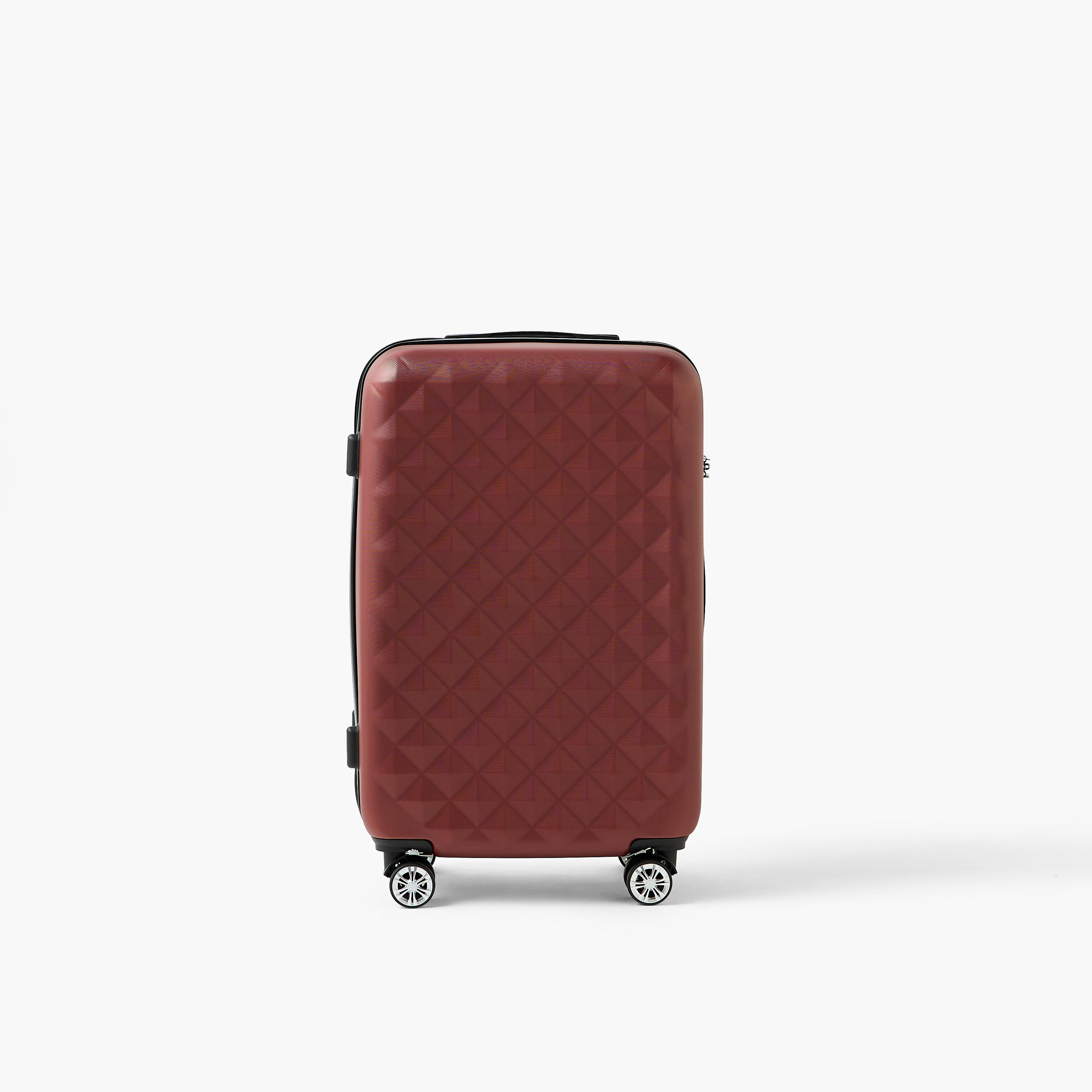 WAVE Textured Hardcase Luggage Trolley with Retractable Handle - 24 inches Check-In Bag-travel-luggagesandbags-luggage-image-2