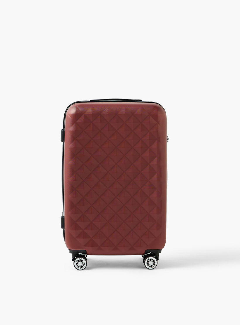 WAVE Textured Hardcase Luggage Trolley with Retractable Handle - 24 inches Check-In Bag-travel-luggagesandbags-luggage-image-2