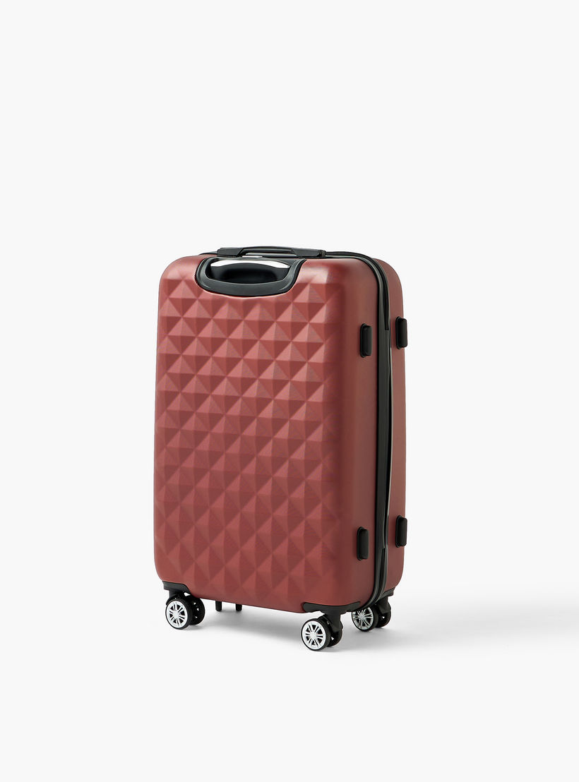 WAVE Textured Hardcase Luggage Trolley with Retractable Handle - 24 inches Check-In Bag-travel-luggagesandbags-luggage-image-3