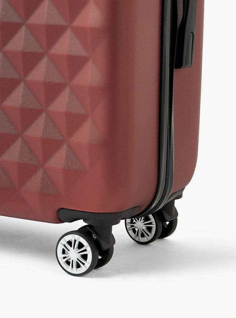 WAVE Textured Hardcase Luggage Trolley with Retractable Handle - 24 inches Check-In Bag-travel-luggagesandbags-luggage-image-5