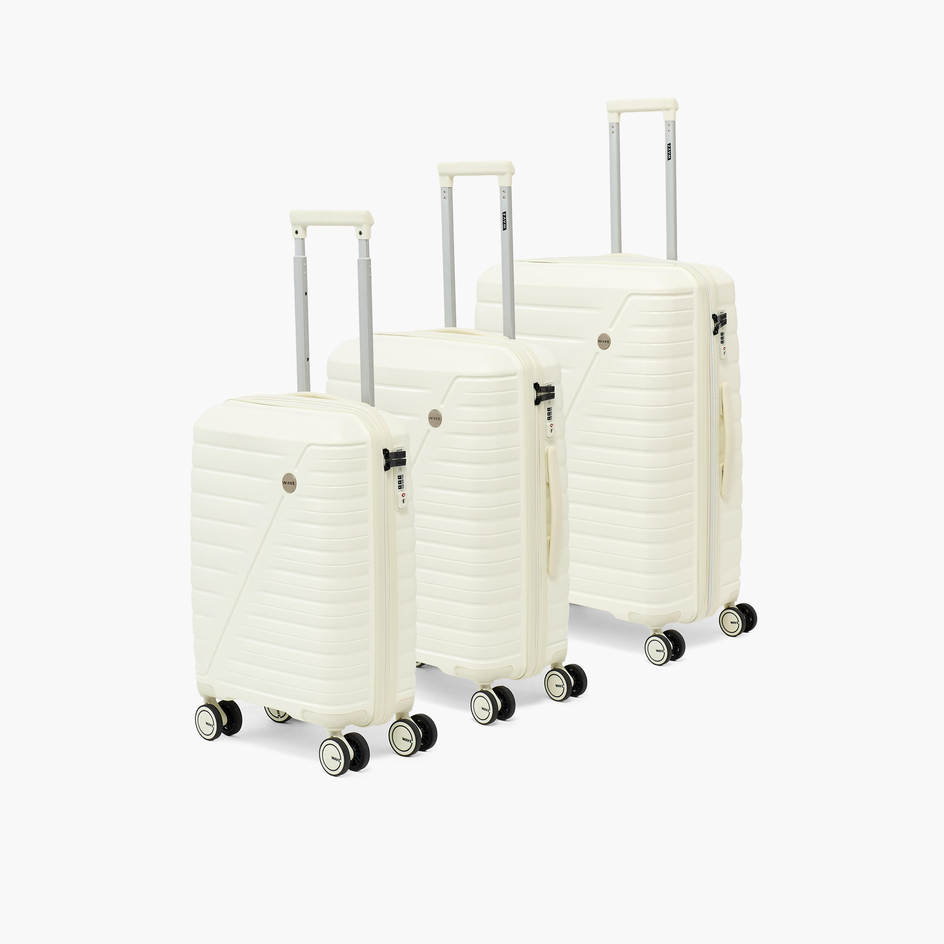 طقم شنط سفر بعجلات صلبة بارزة الملمس بمقابض قابلة للسحب من ويفي - 3 قطع-travel-luggagesandbags-luggage-image-1