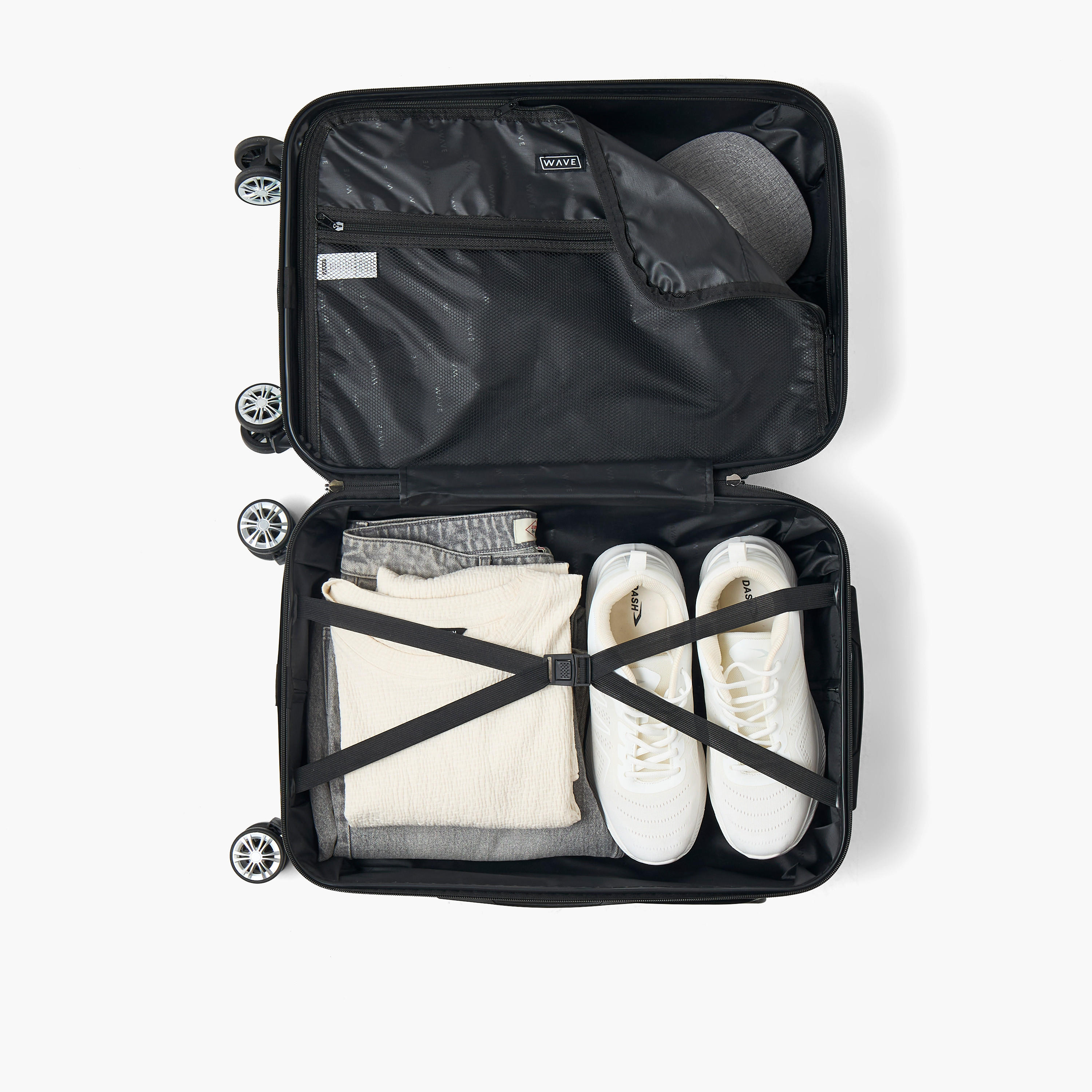 WAVE Textured Hardcase Luggage Trolley with Retractable Handle - 20 inches Cabin Bag-travel-luggagesandbags-luggage-image-8