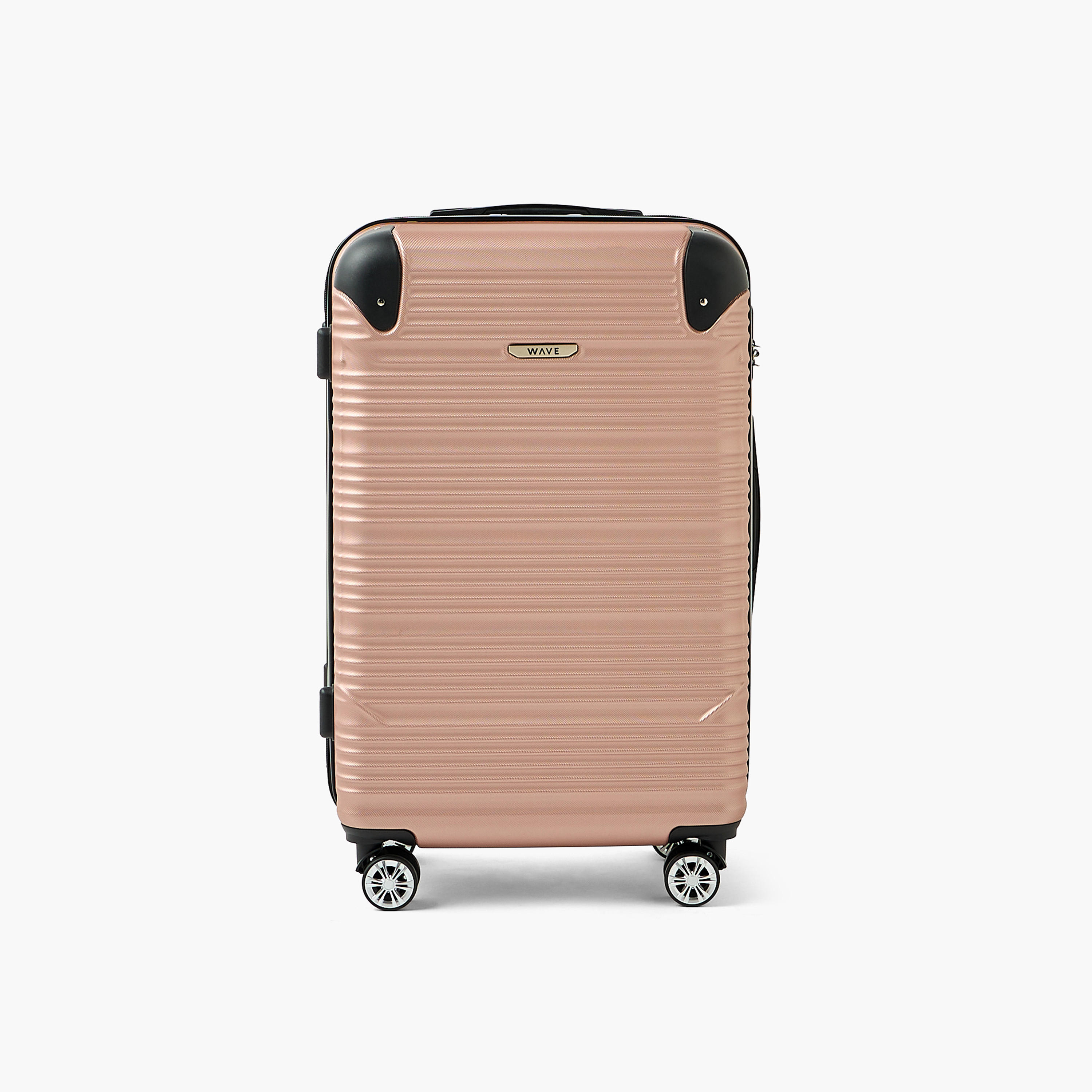 WAVE Textured Hardcase Luggage Trolley with Retractable Handle - 20 inches Cabin Bag-travel-luggagesandbags-luggage-image-2
