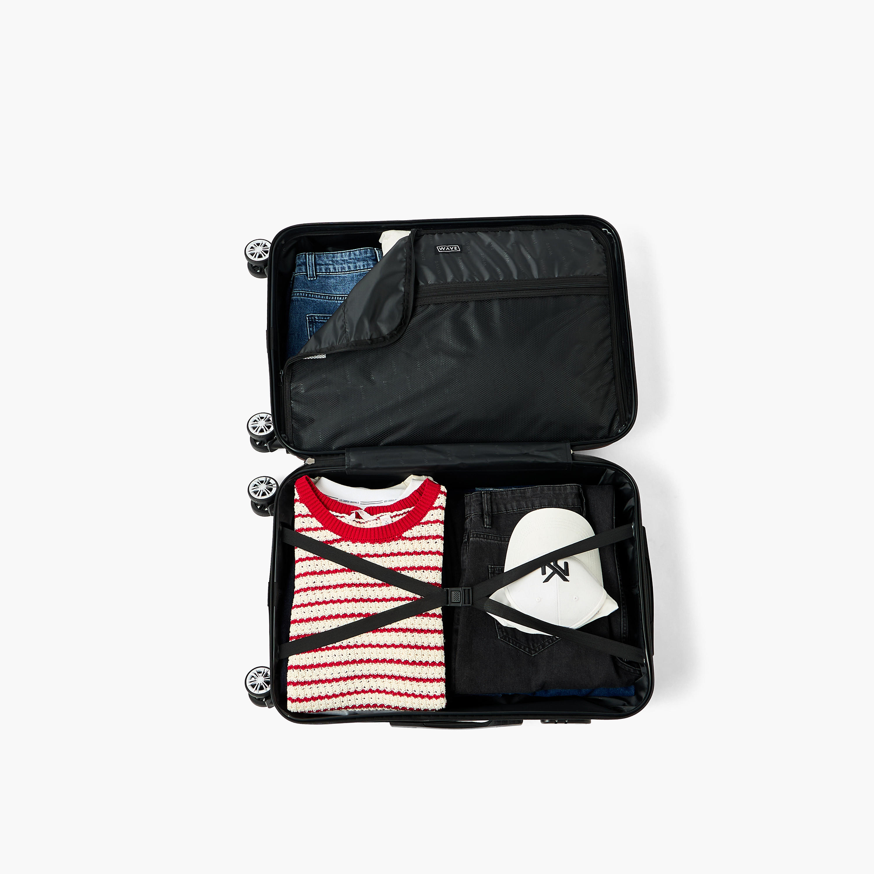 WAVE Textured Hardcase Luggage Trolley with Retractable Handle - 20 inches Cabin Bag-travel-luggagesandbags-luggage-image-9