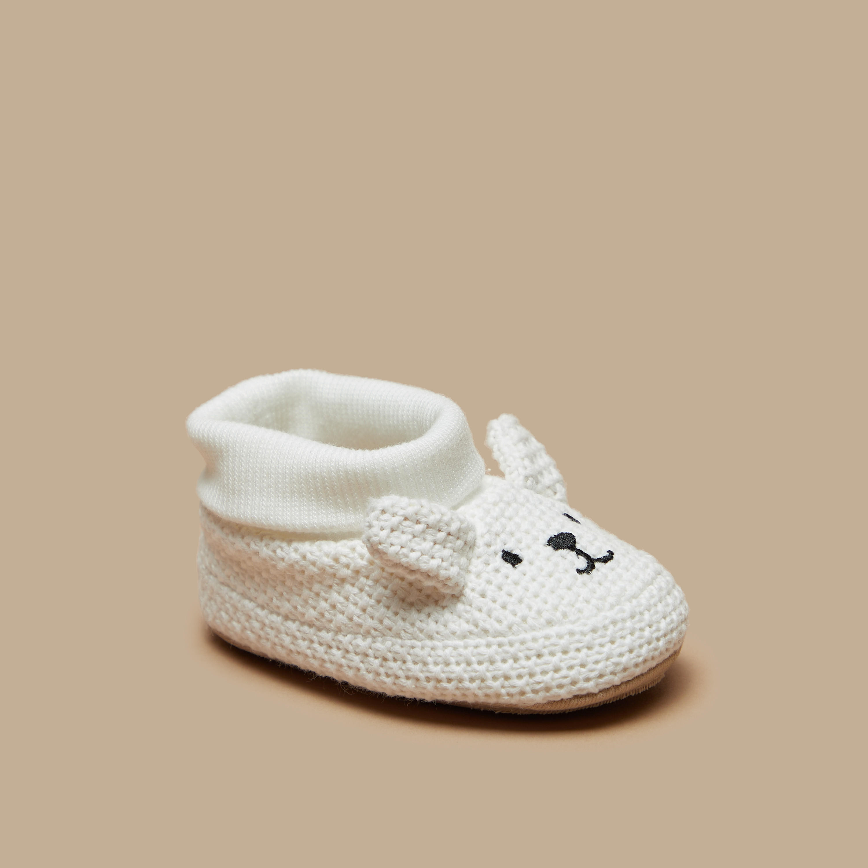 Barefeet Textured Slip-On Booties-baby-girls-shoes-booties-image-1