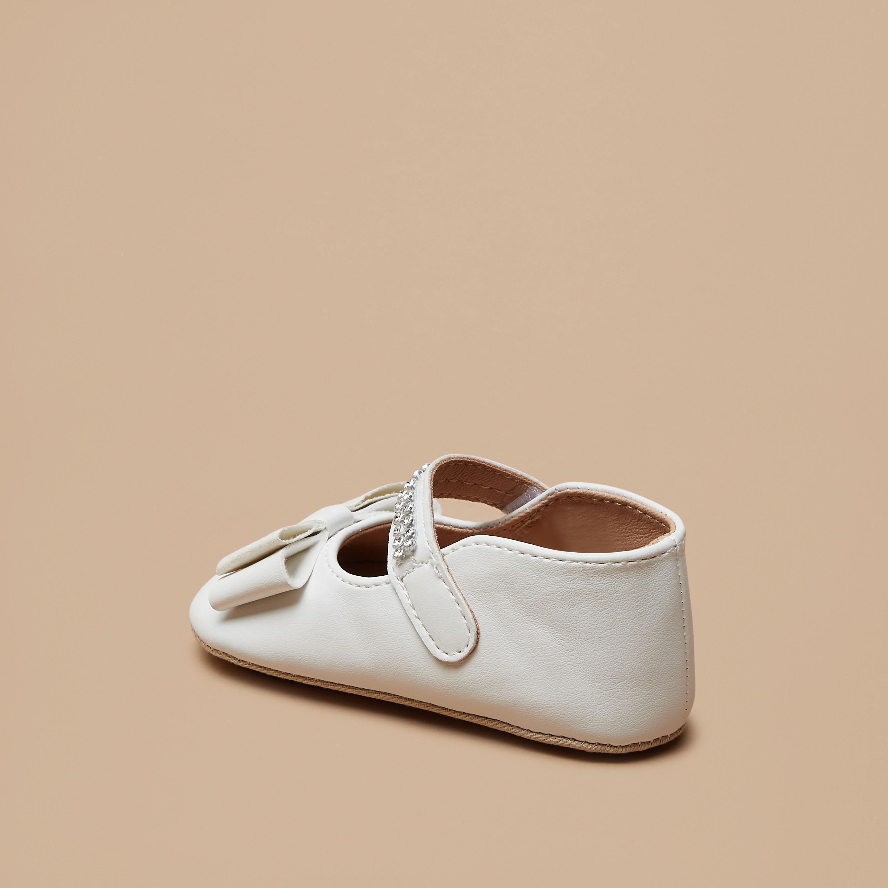 Barefeet Bow Accent Booties with Hook and Loop Closure-baby-girls-shoes-booties-image-2